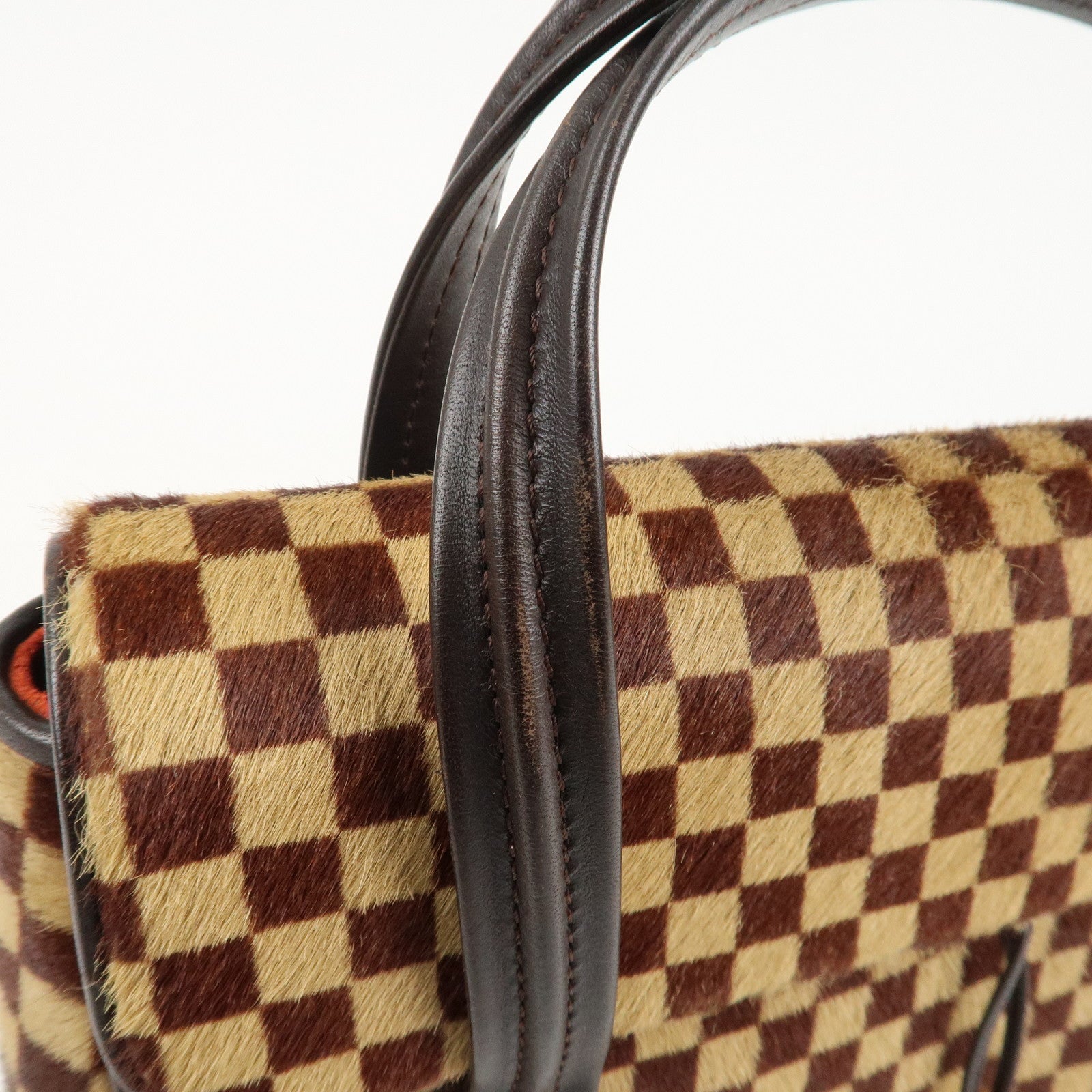 Louis Vuitton Damier Sauvage Lion Hand Bag Beige Brown M92131