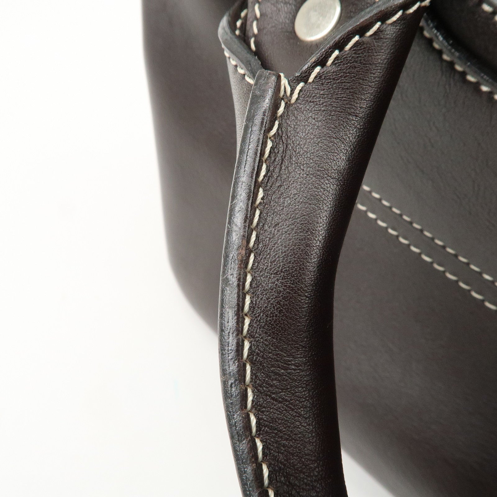 CELINE Leather Boogie Bag Hand Bag Brown Silver HDW CE00/23 Used