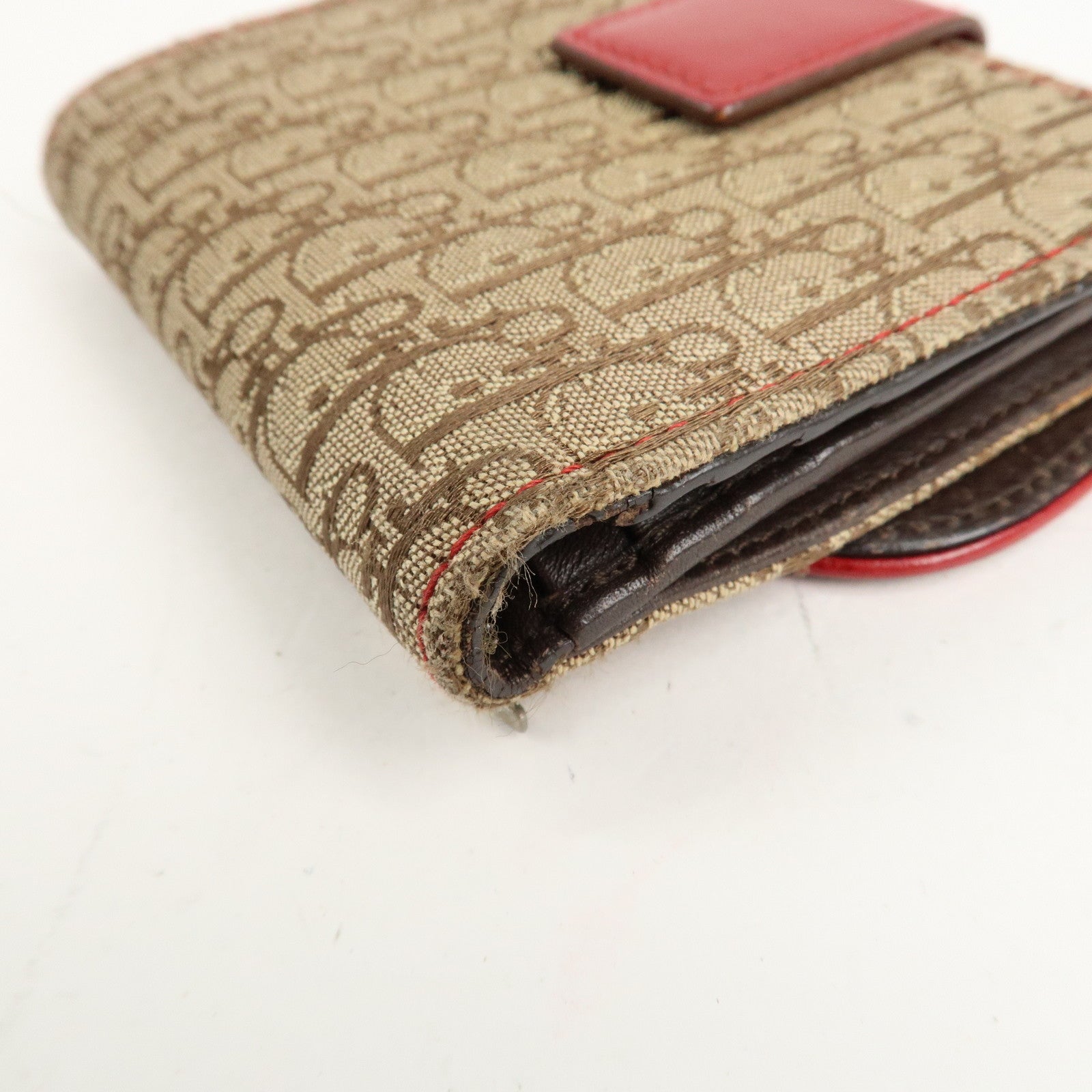 Christian Dior Rasta Trotter Canvas Leather Bi-fold Wallet Beige