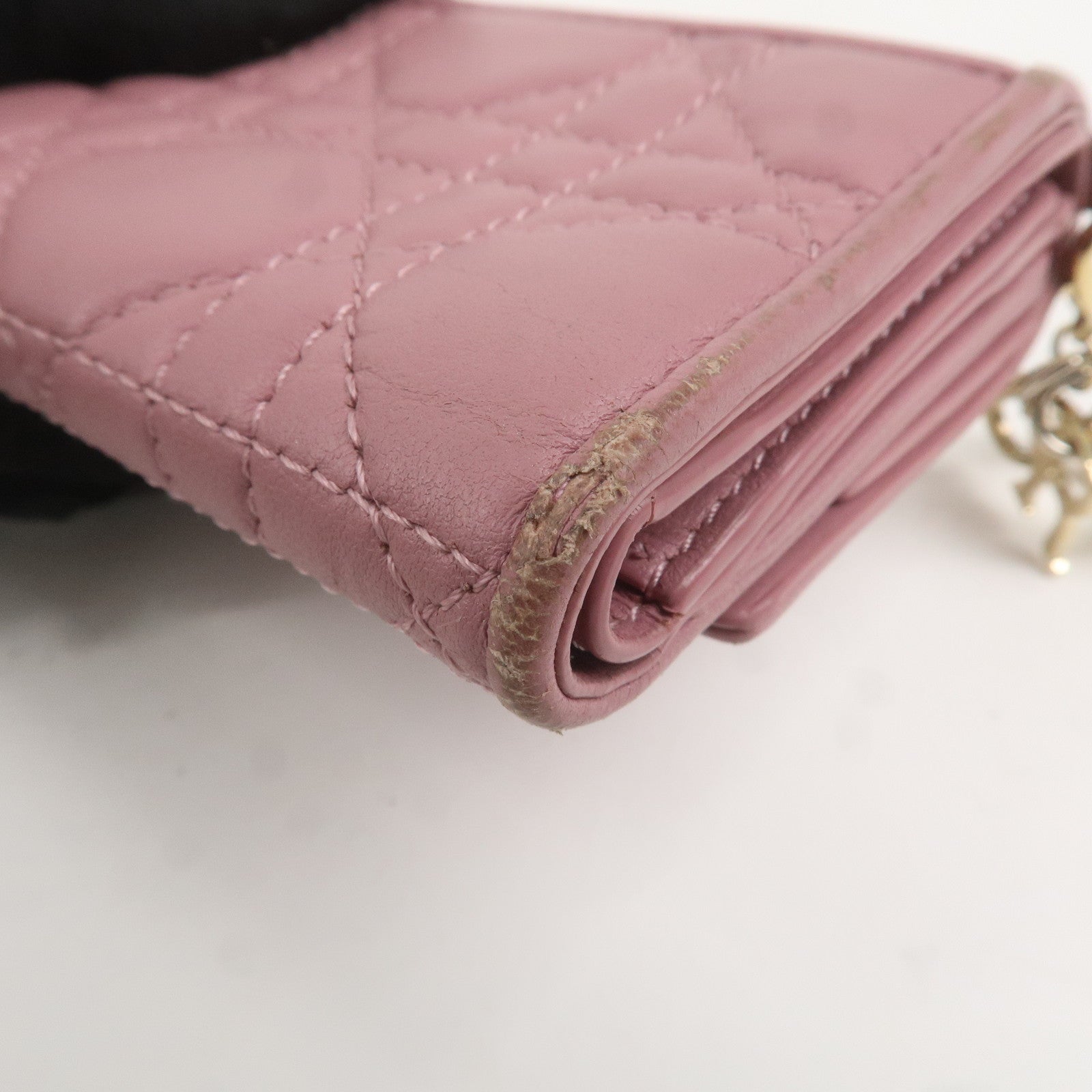 Christian Dior Cannage Leather Lotus Wallet Pink