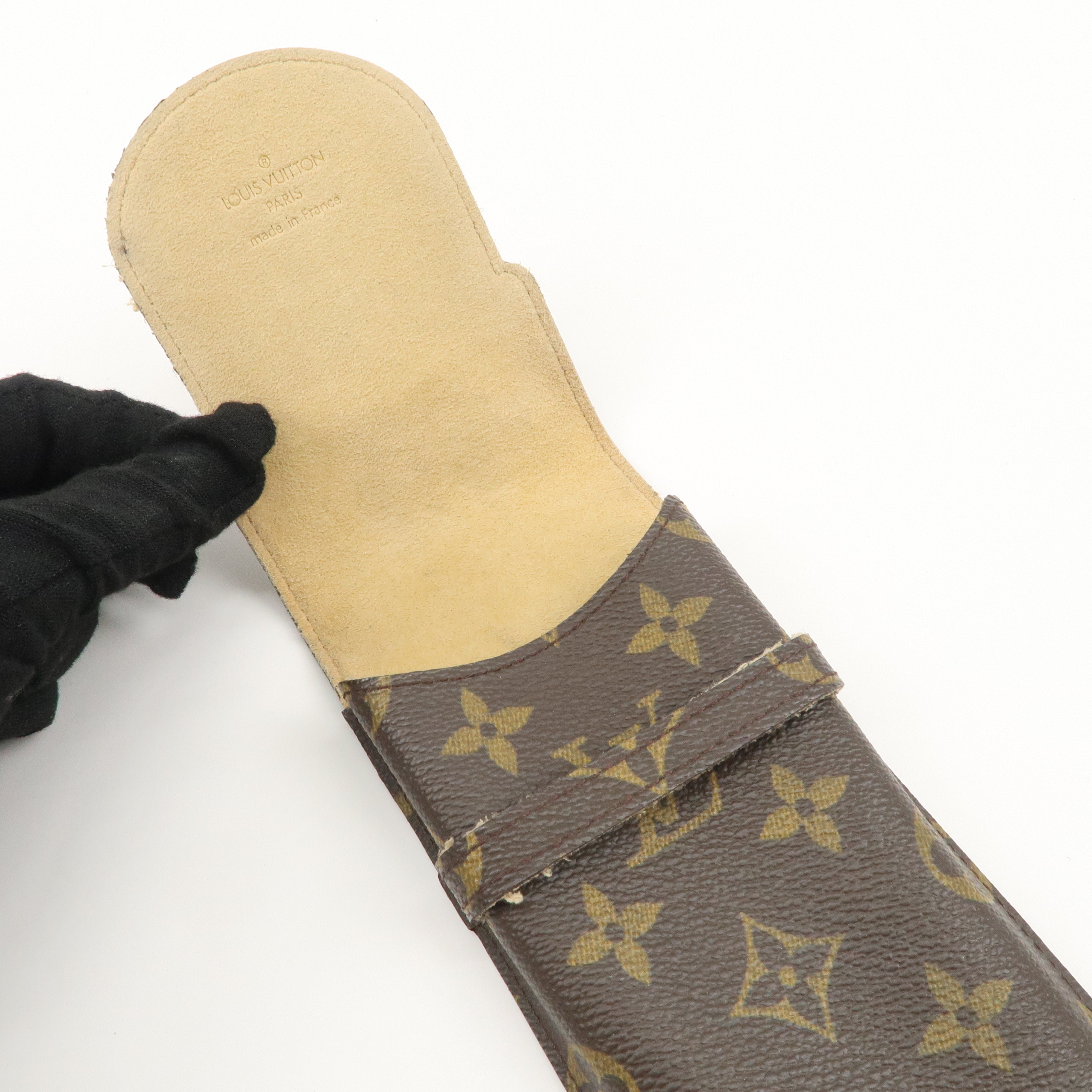Louis Vuitton Monogram Set of 2 etui a lunettes lavel Glasses Case Used