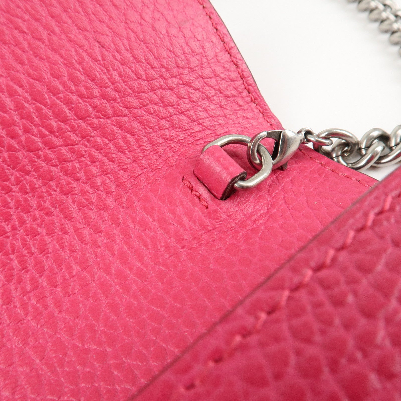 GUCCI Dionysus Leather Chain Shoulder Bag Pink 401231 Used