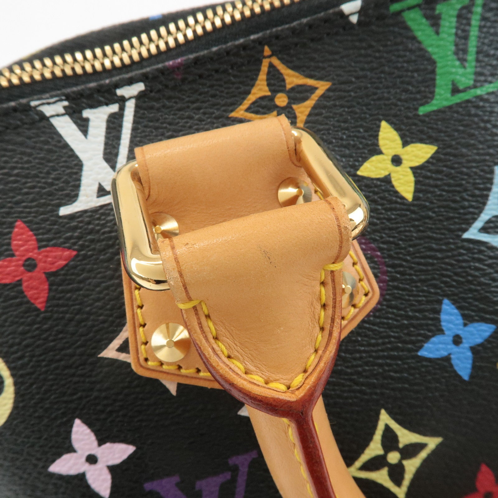 Louis Vuitton Monogram Multicolor Alma Hand Bag Noir M92646 Used