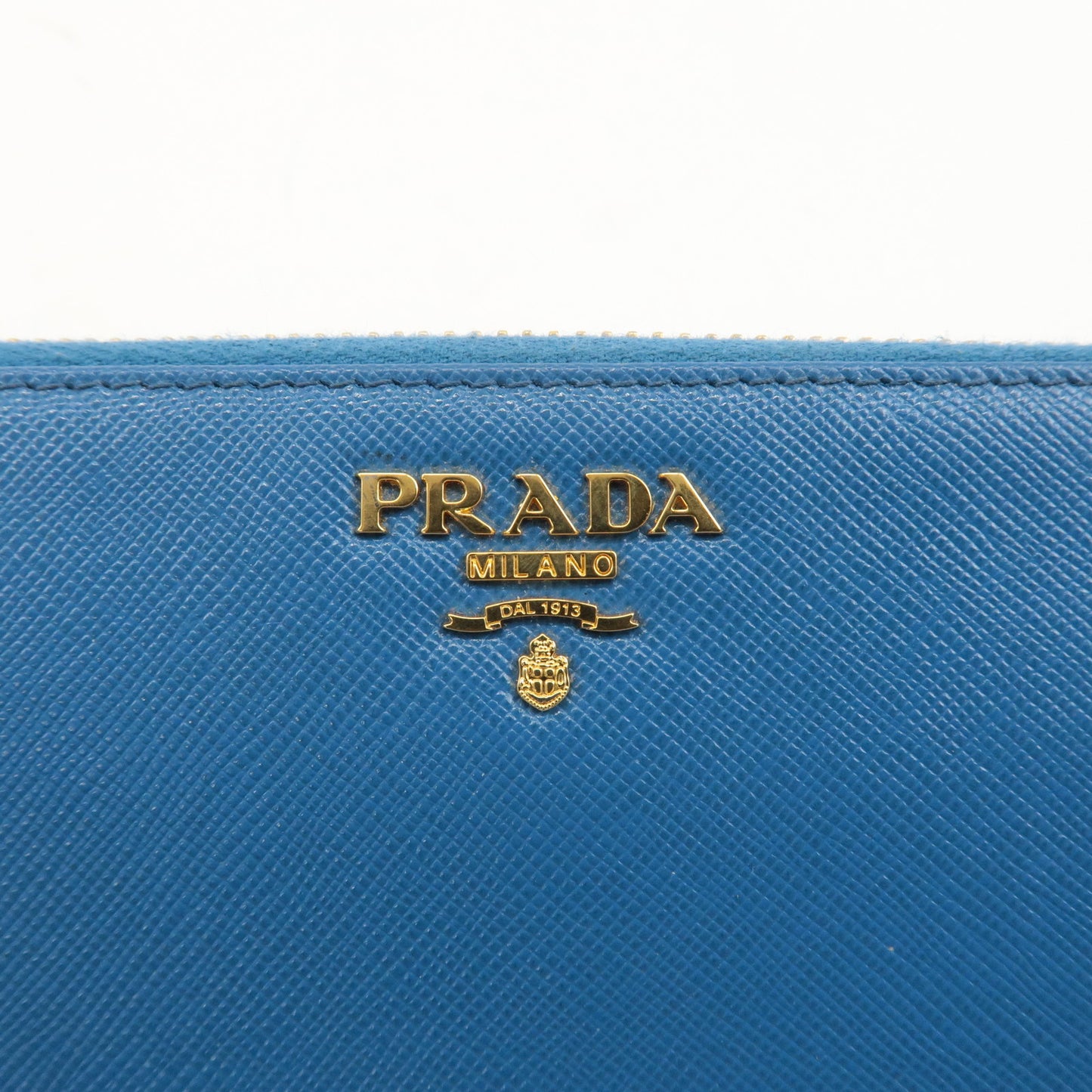 PRADA Set of 2 Saffiano Leather Round Zipper Long Wallet Pink Blue