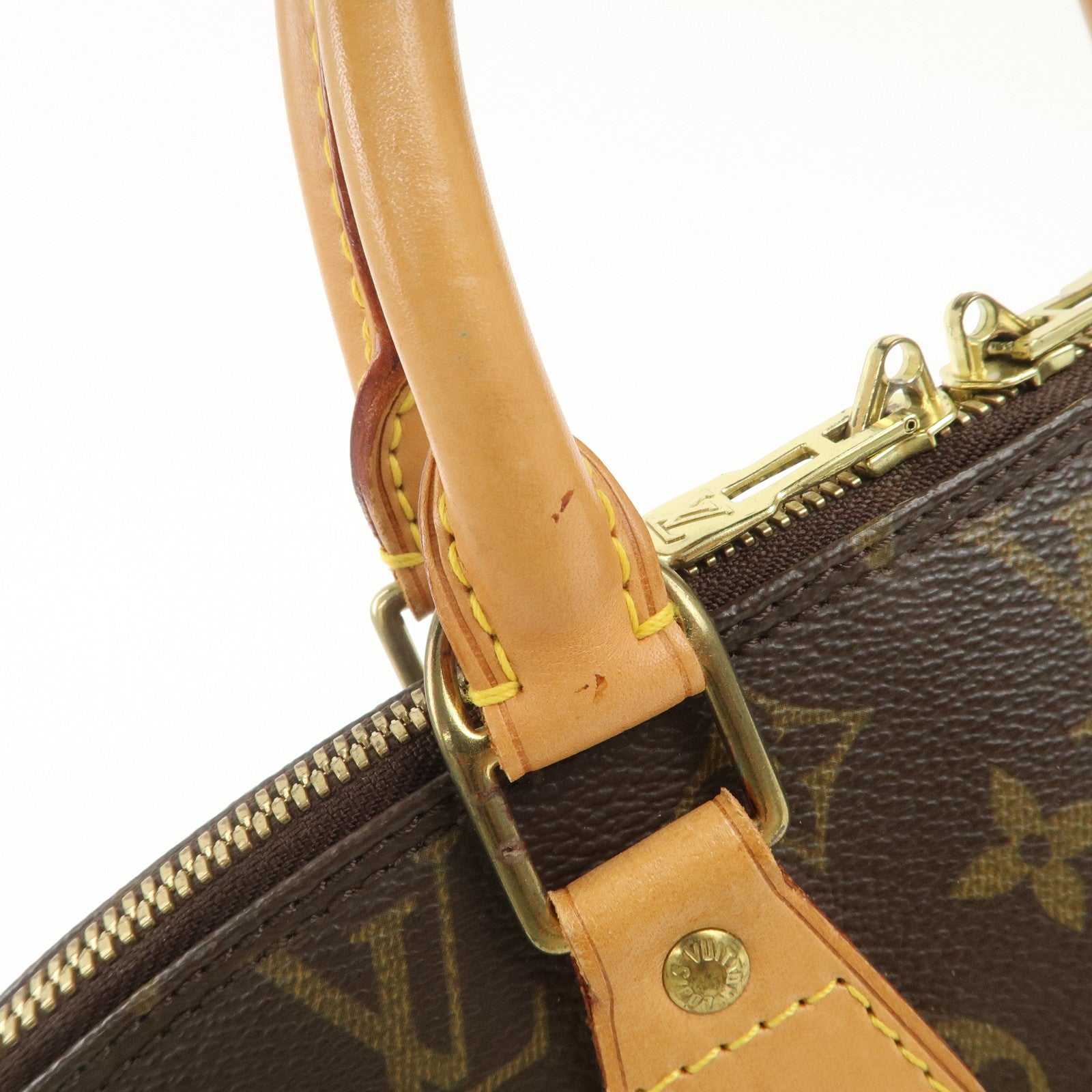 Louis Vuitton Monogram Alma Hand Bag Brown M51130 Used