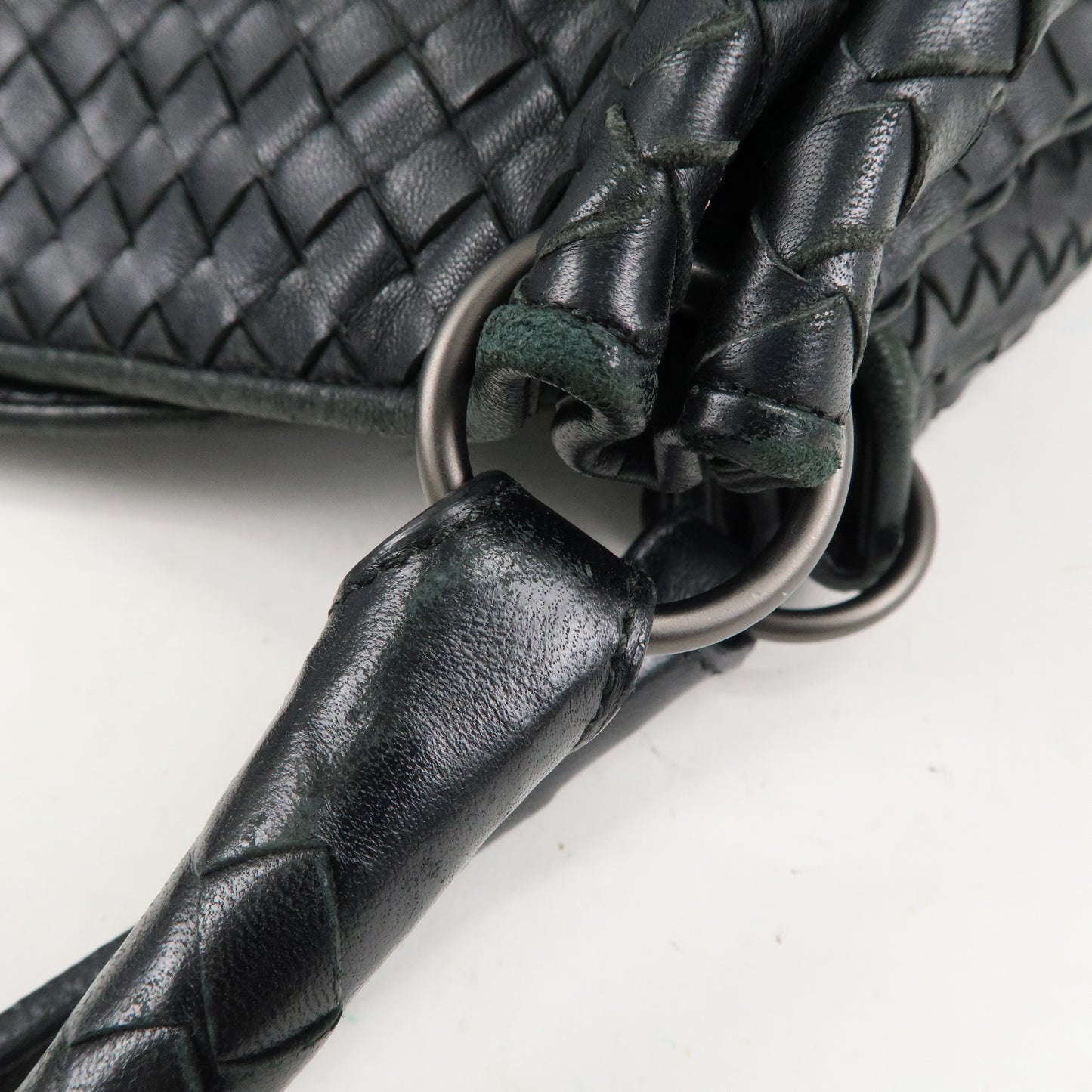 BOTTEGA VENETA Intrecciato Leather Tote Bag Black 222322