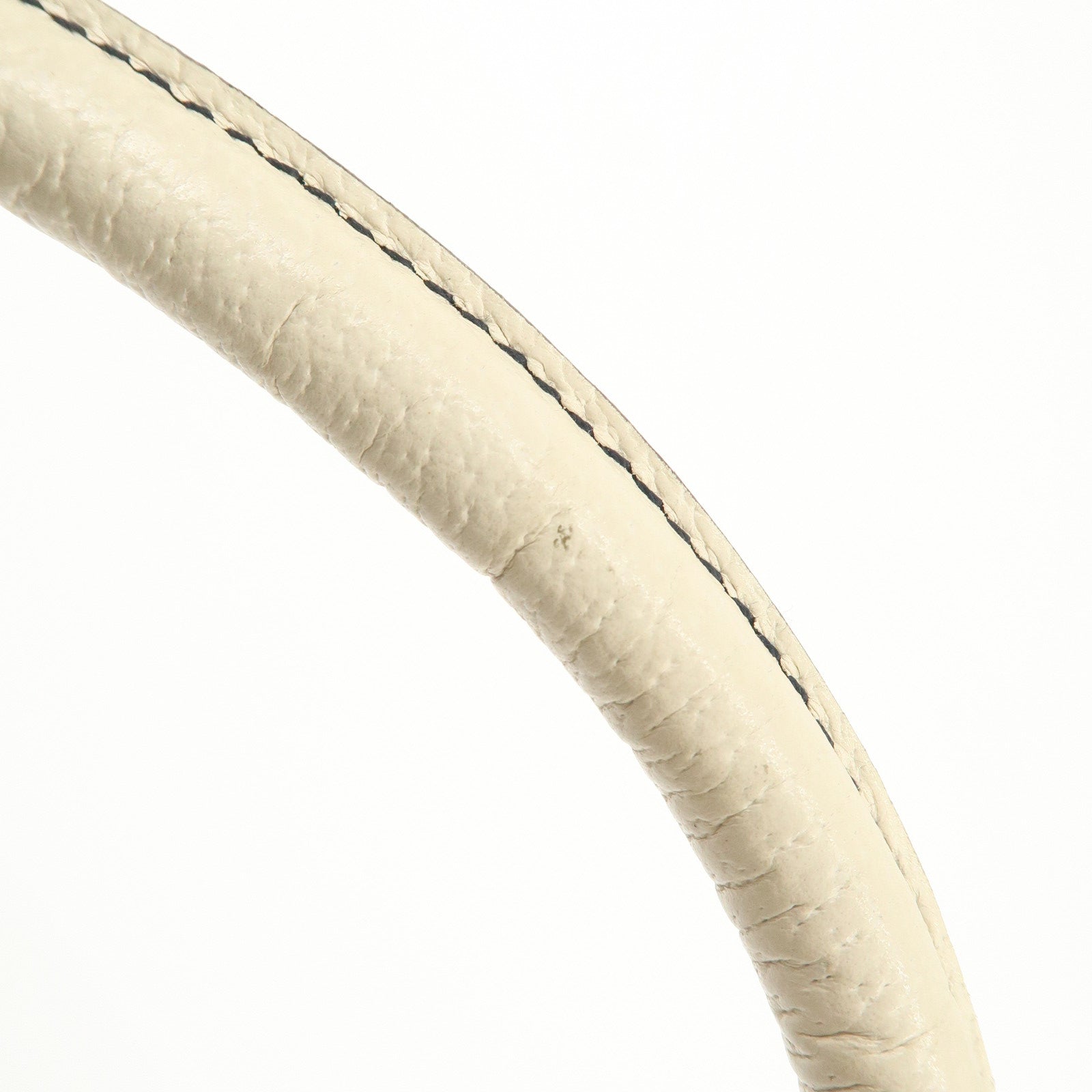 GUCCI Abbey GG Canvas Leather Shoulder Bag Ivory Navy 130738 Used