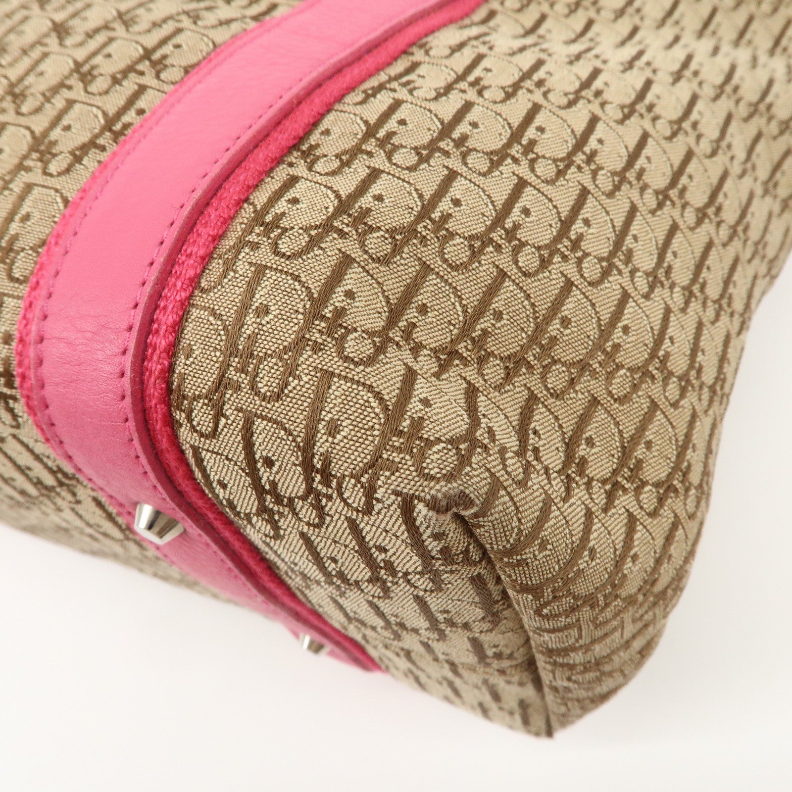 Christian Dior Street Chic Trotter Canvas Leather Tote Bag Used