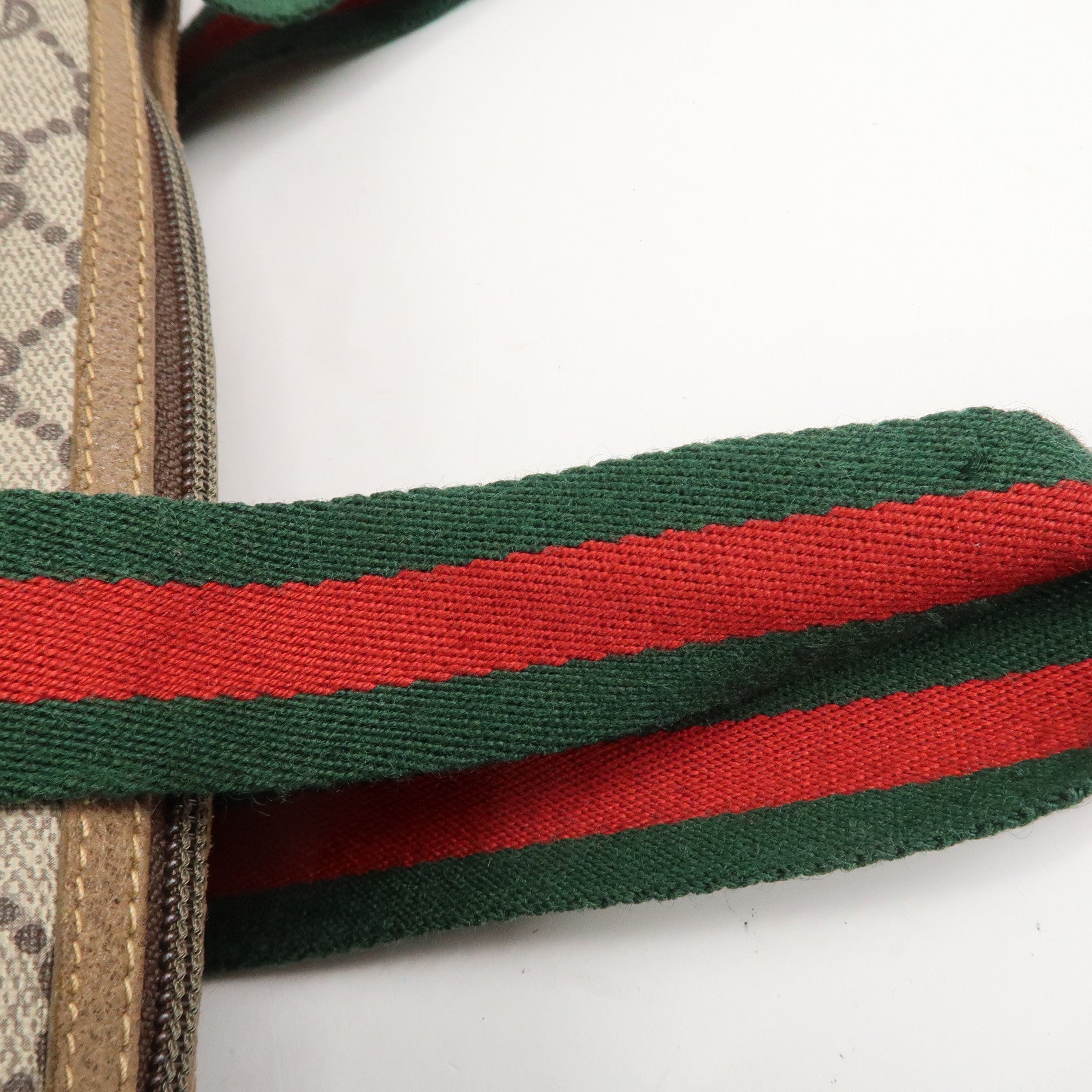 GUCCI Old Gucci Sherry GG Plus Leather Travel Bag Boston Bag