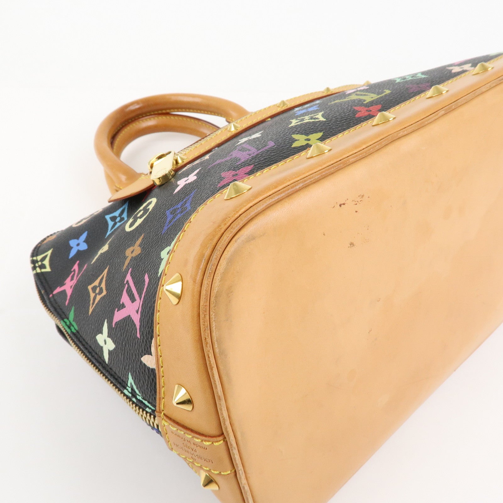 Louis Vuitton Monogram Multi Color Alma Hand Bag Noir M92646 Used