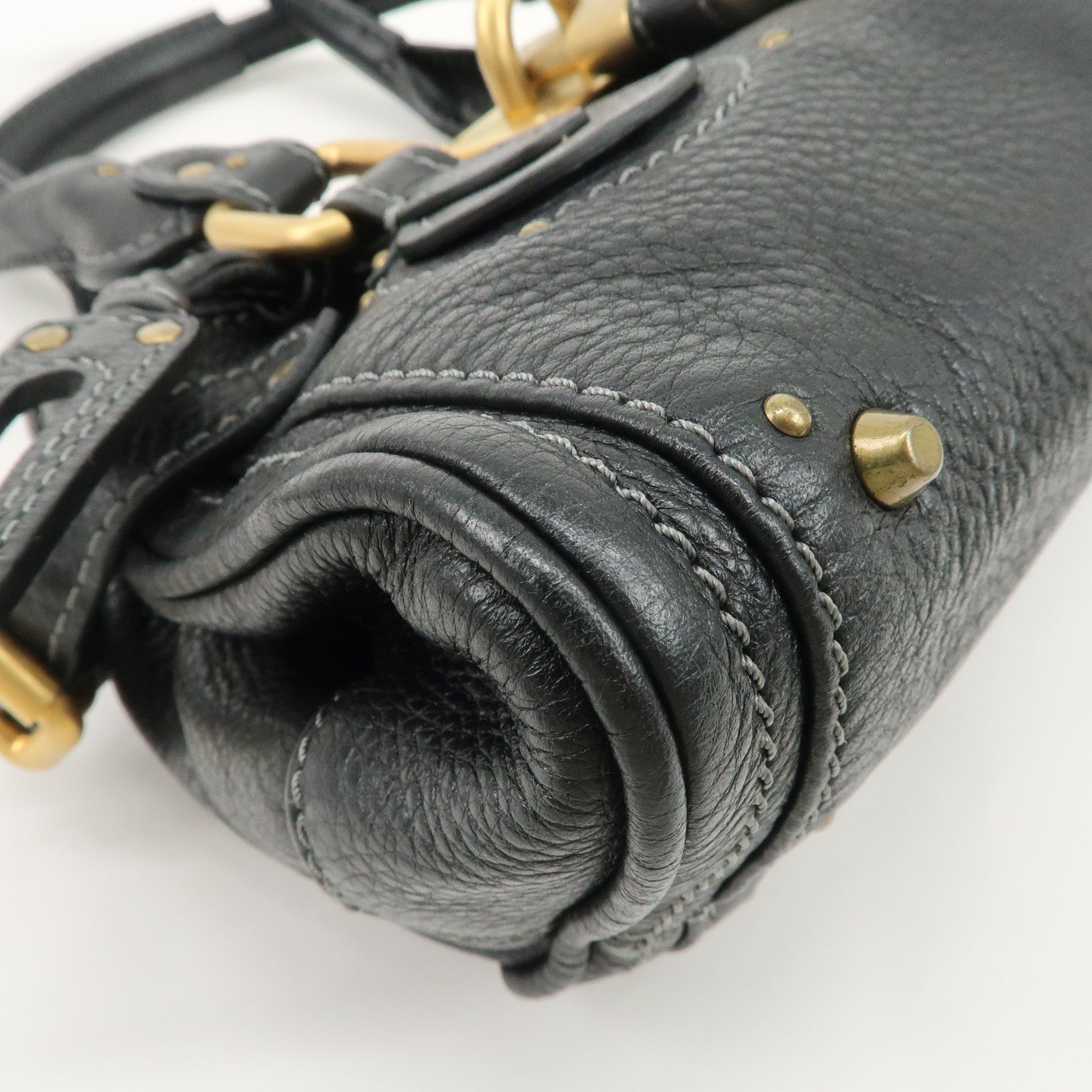 Chloe Paddington Leather Mini Hand Bag Black Used