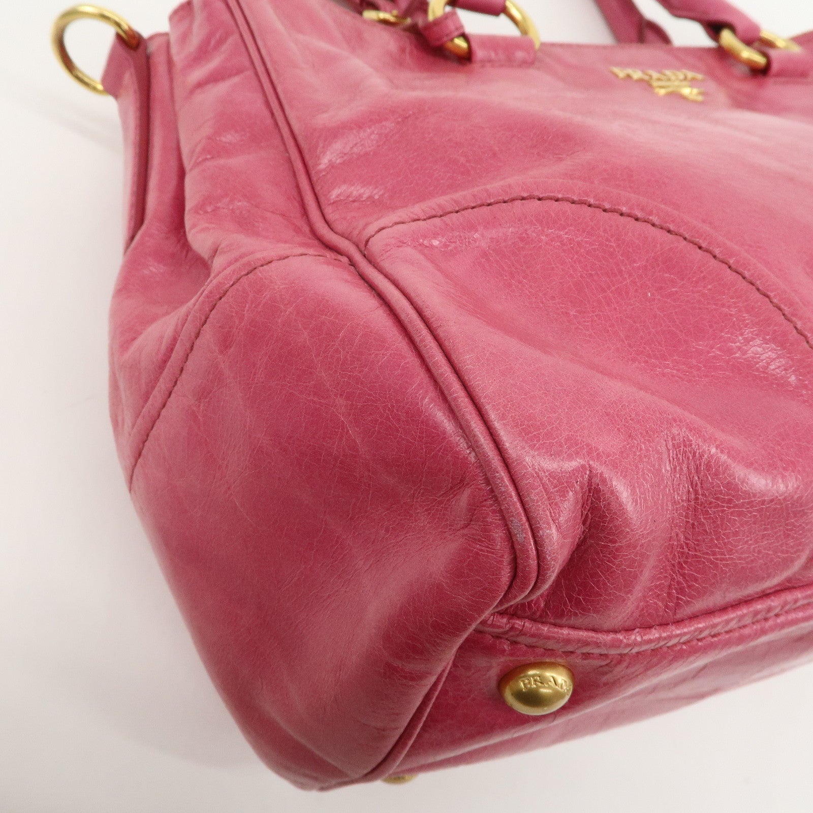 PRADA Leather 2Way Hand Bag Shoulder Bag Pink BN2324