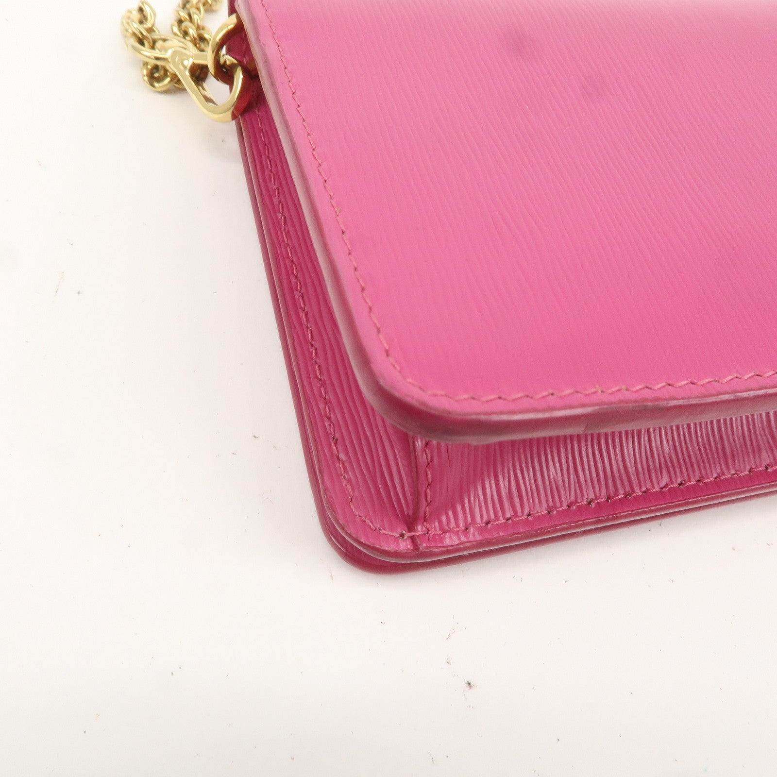 PRADA Leather Chain Wallet ORCHIDEA Pink 1DH044