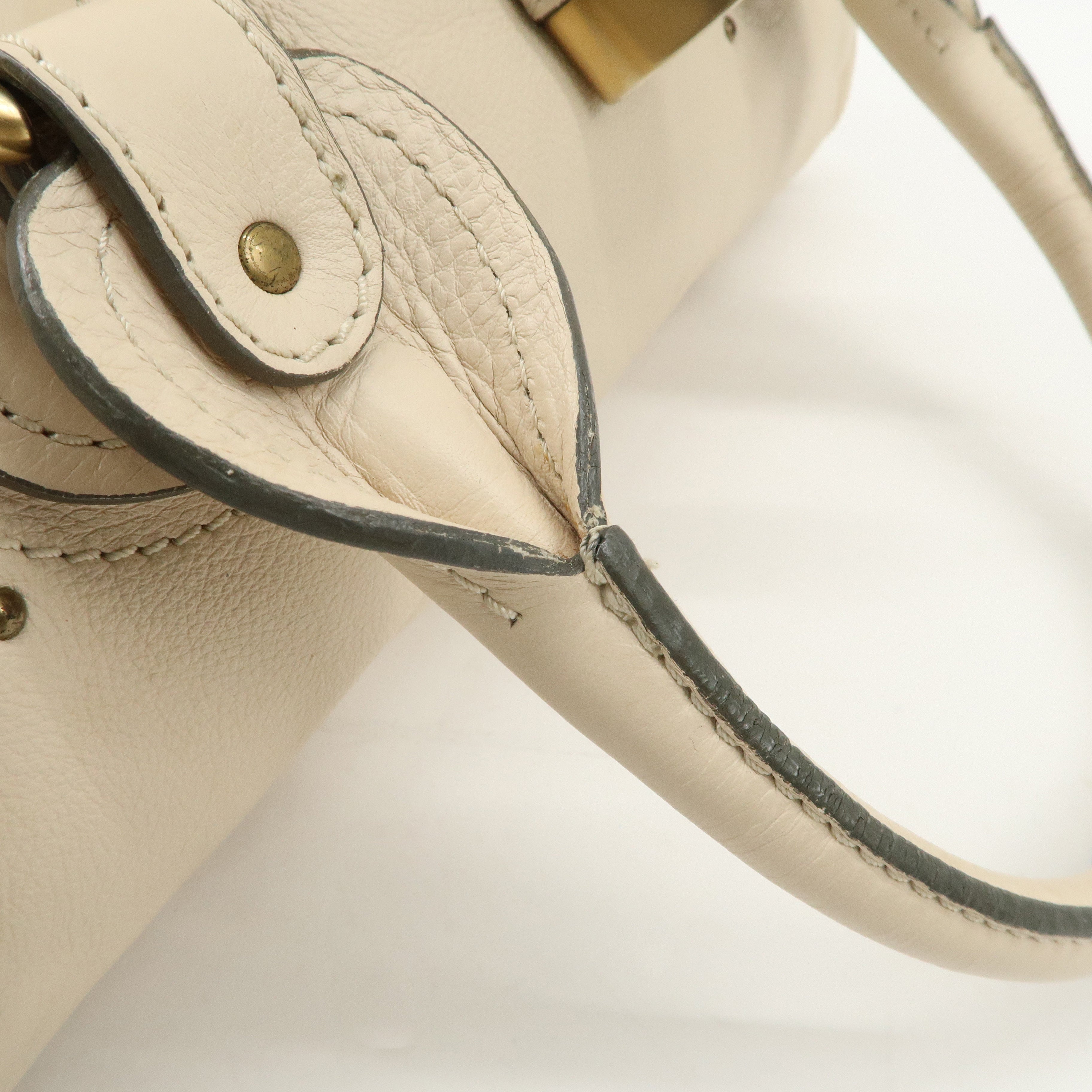 Chloe Paddington Leather Shoulder Bag Hand Bag Ivory