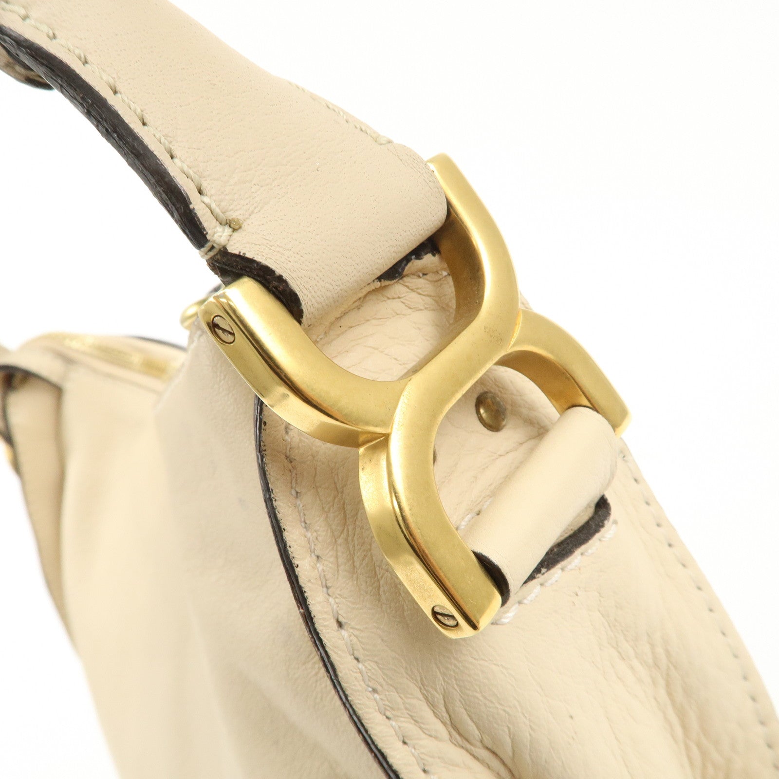 Chloe leather Marcy one-shoulder bag Beige 021156-27 Used