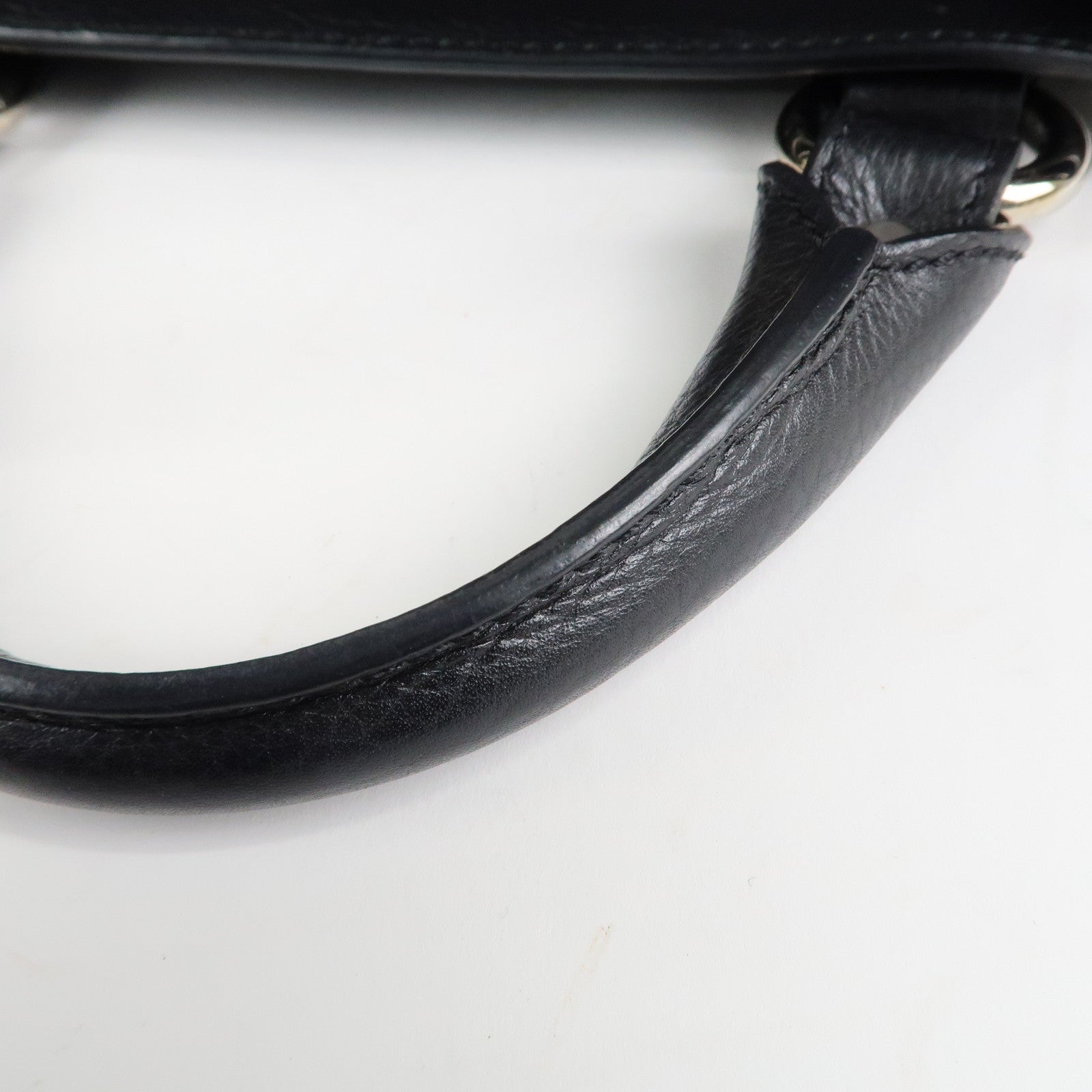 CELINE Macadam Engraved Leather Boogie Bag Hand Bag Black Used