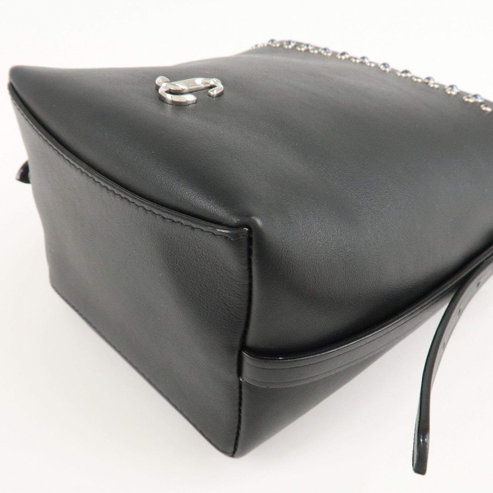 JIMMY CHOO Leather Hand Bag Black