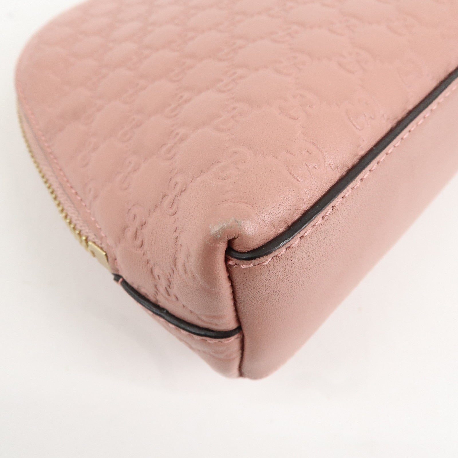 GUCCI Micro Guccissima Leather Cosmetic Pouch Pink 449893