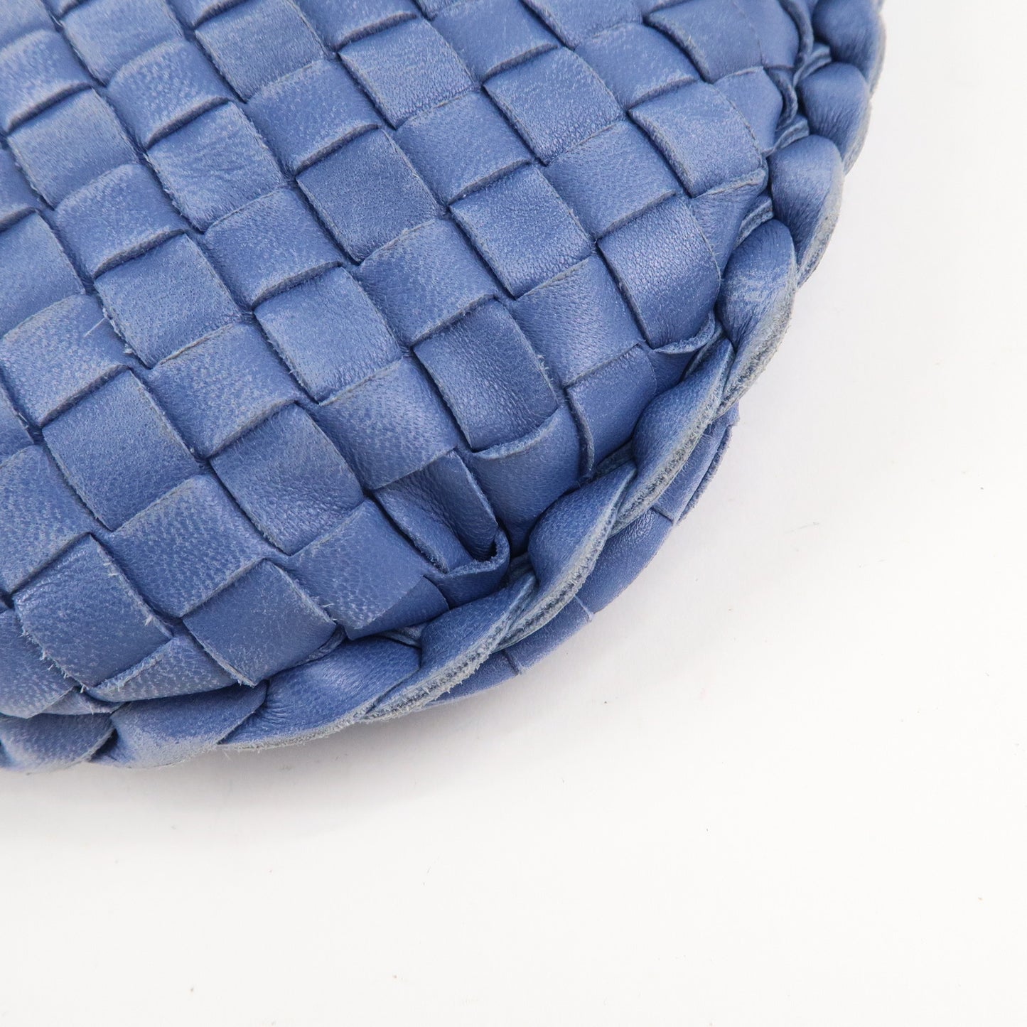 BOTTEGA VENETA Intrecciato Hobo Leather Shoulder Bag Blue 115653