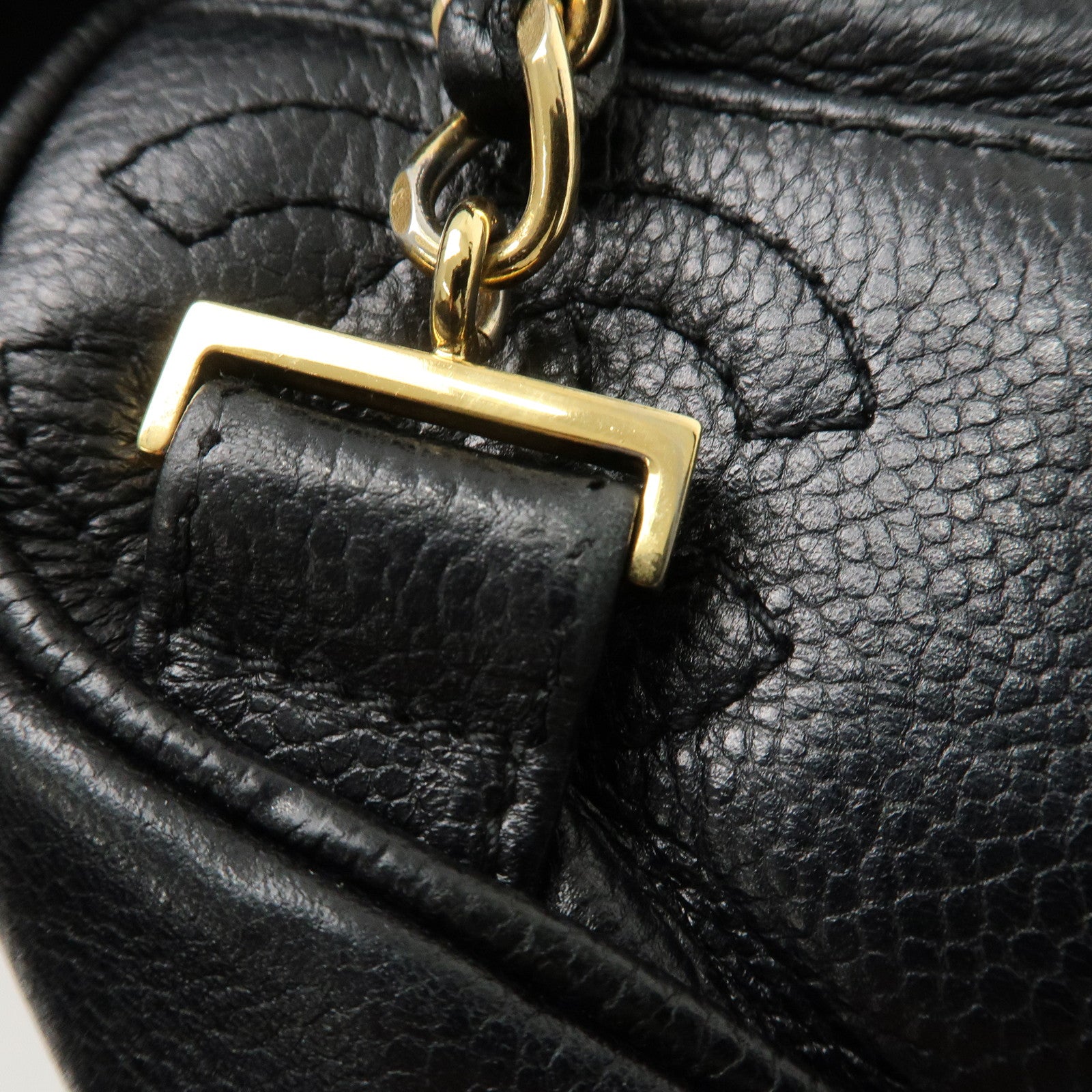 CHANEL Caviar Skin Triple Coco Ruck Sack Back Pack Black Gold HDW