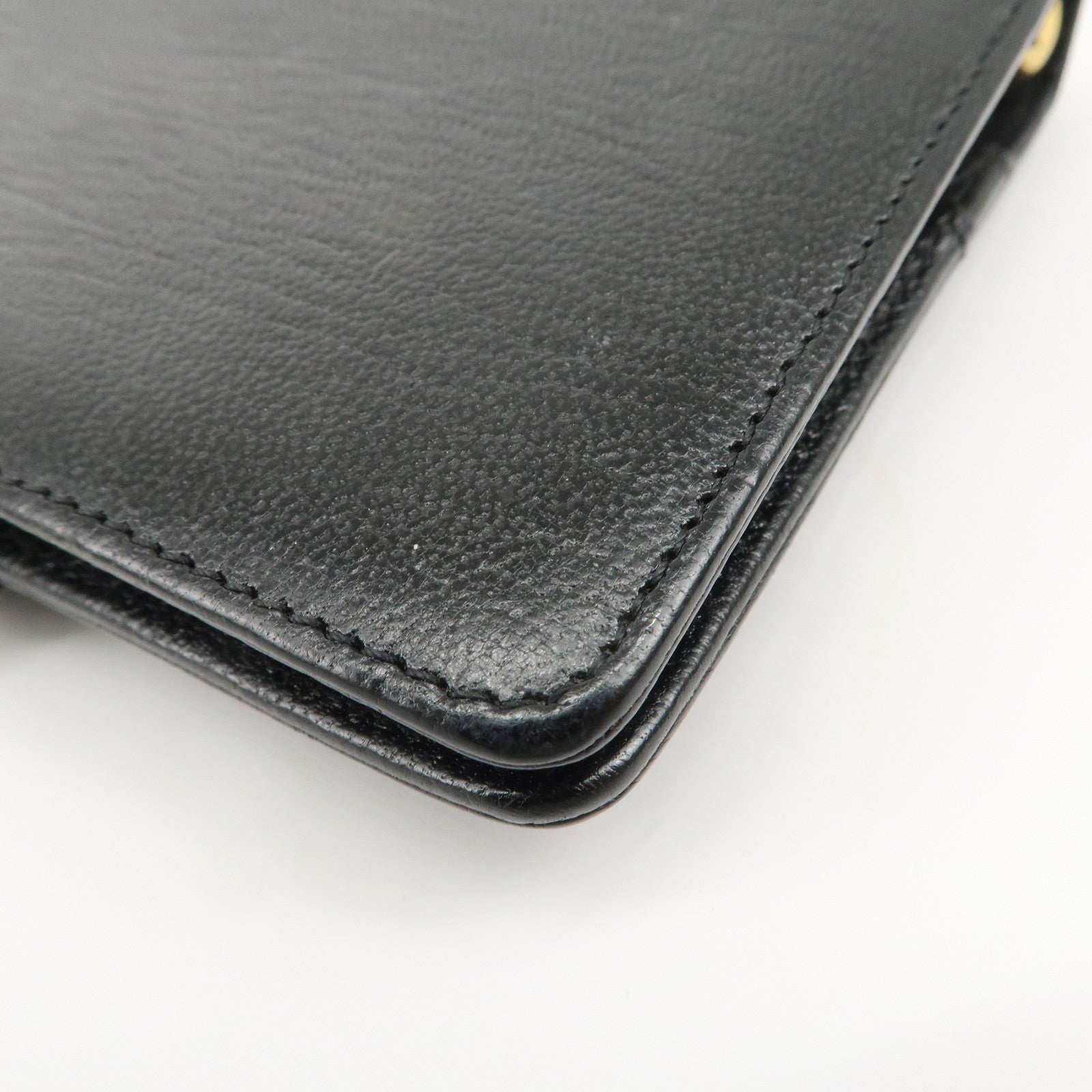 CHANEL COCO Mark Leather Agenda Cover Planner Cover Black Used