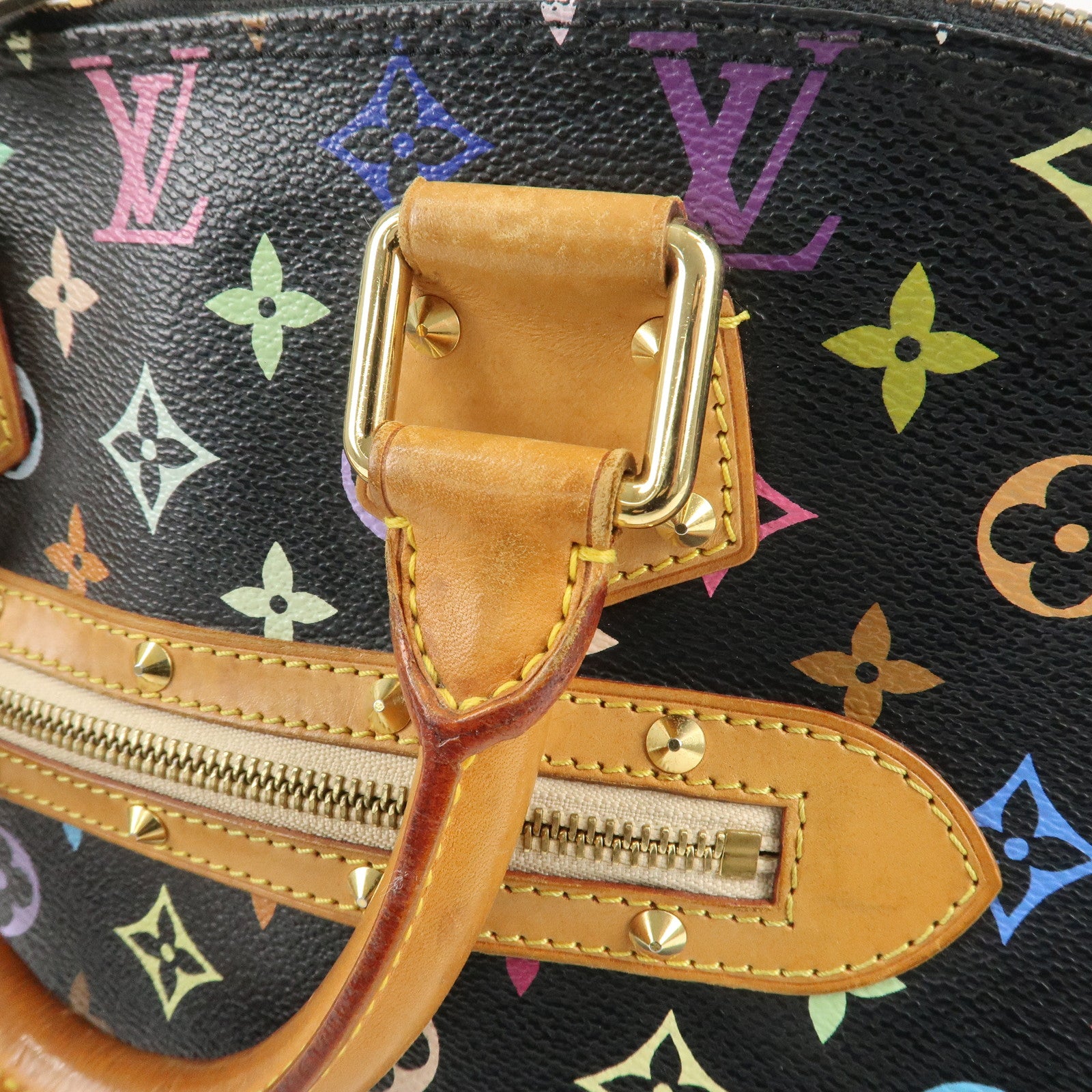 Louis Vuitton Monogram Multicolor Alma Hand Bag Noir M92646