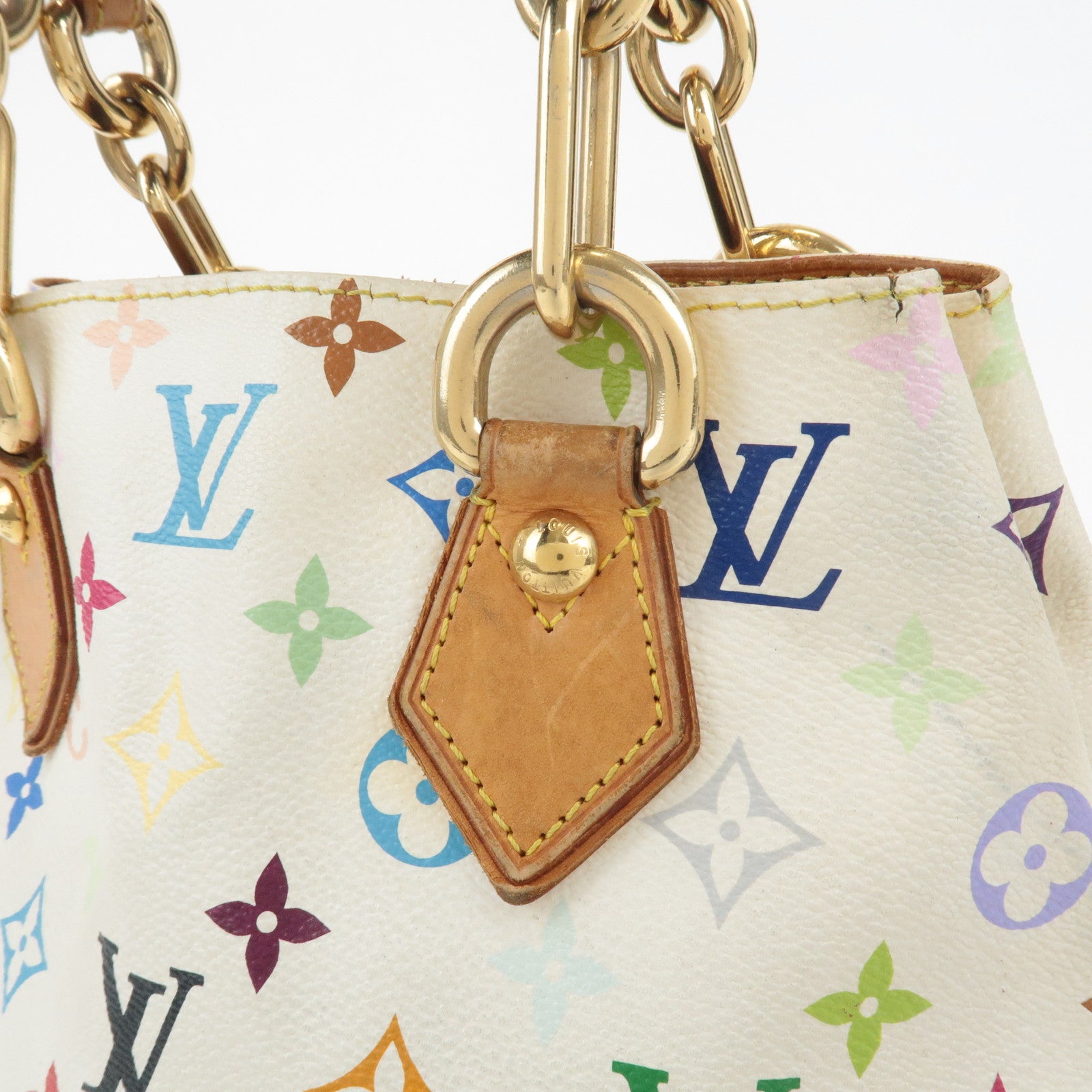 Louis Vuitton Monogram Multicolor Audra Hand Bag Blanc M40047 Used