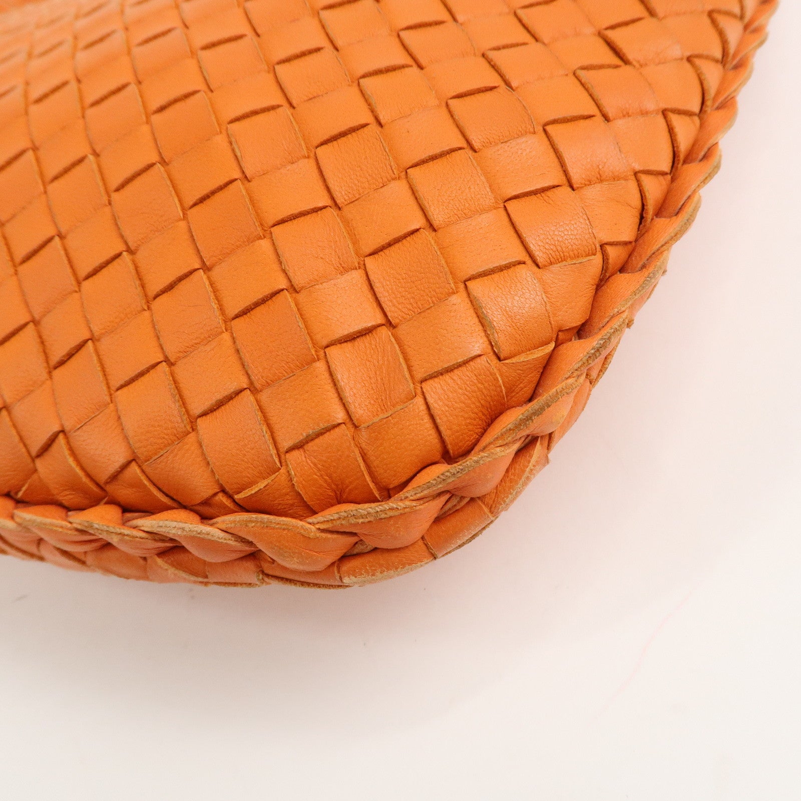 BOTTEGA VENETA Hobo Intrecciato Leather Shoulder Bag Orange 115653