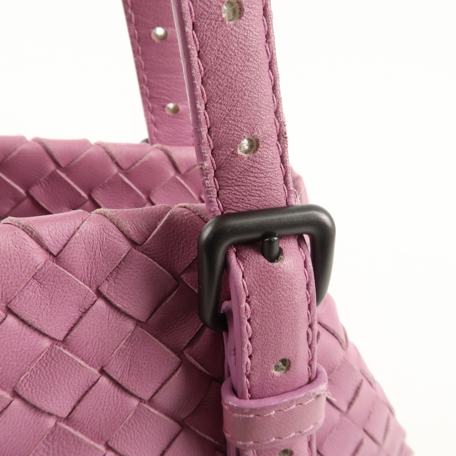 BOTTEGA VENETA Intrecciato Leather Mini Cesta Tote Bag Pink 481709