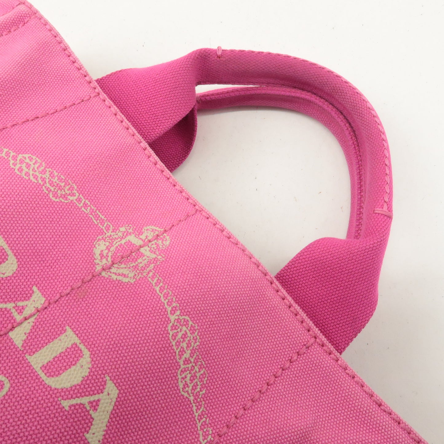 PRADA Canapa Mini Canvas 2Way Bag Hand Bag Pink B2439G