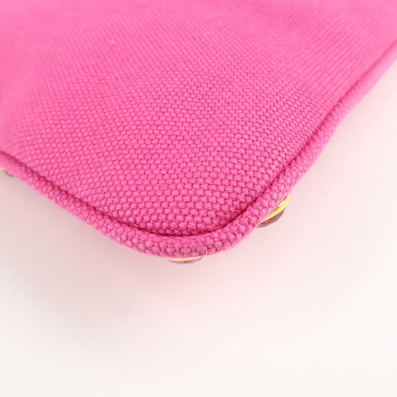 PRADA Canvas Bijoux Studded Clutch Bag Pink BP521O