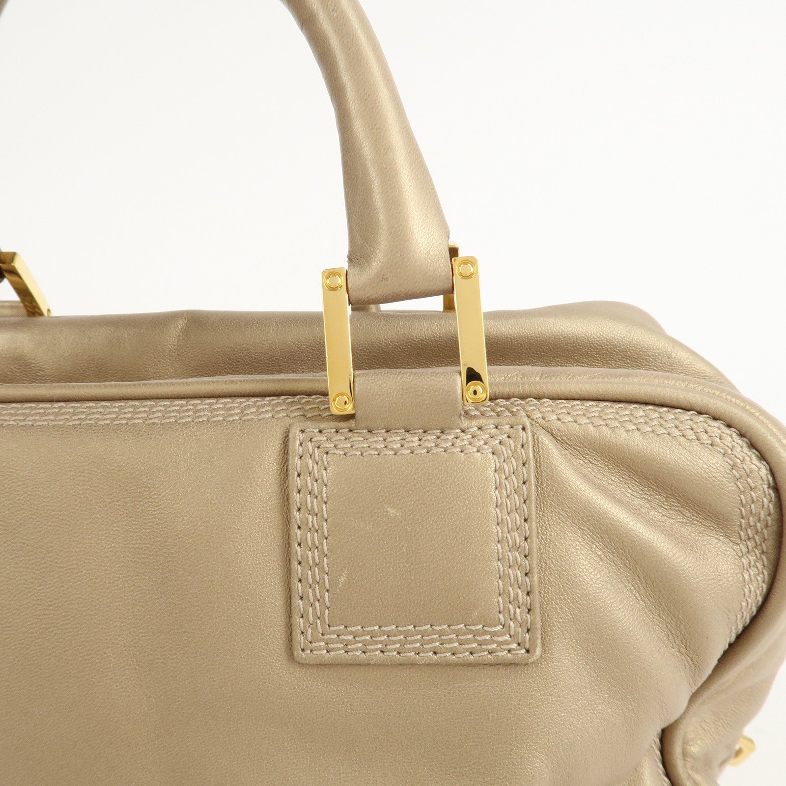 LOEWE Anagram Nappa Leather Amazona 28 Hand Bag Gold