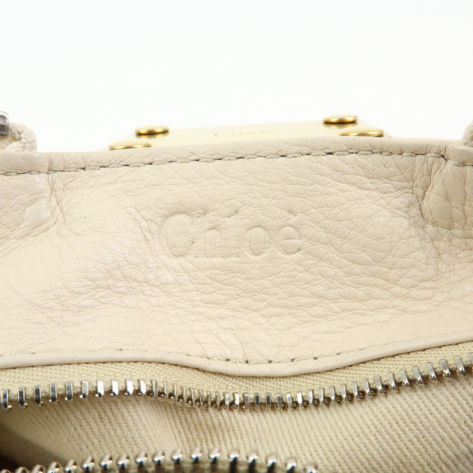 Chloe Paddington Leather Medium Hand Bag Shoulder Bag Ivory