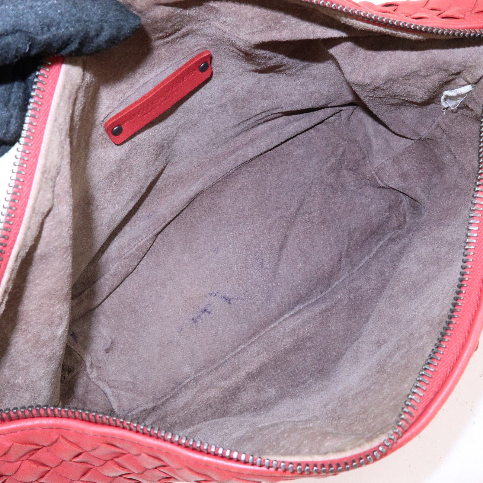 BOTTEGA VENETA Intrecciato Leather Hand Bag Shoulder Bag Red