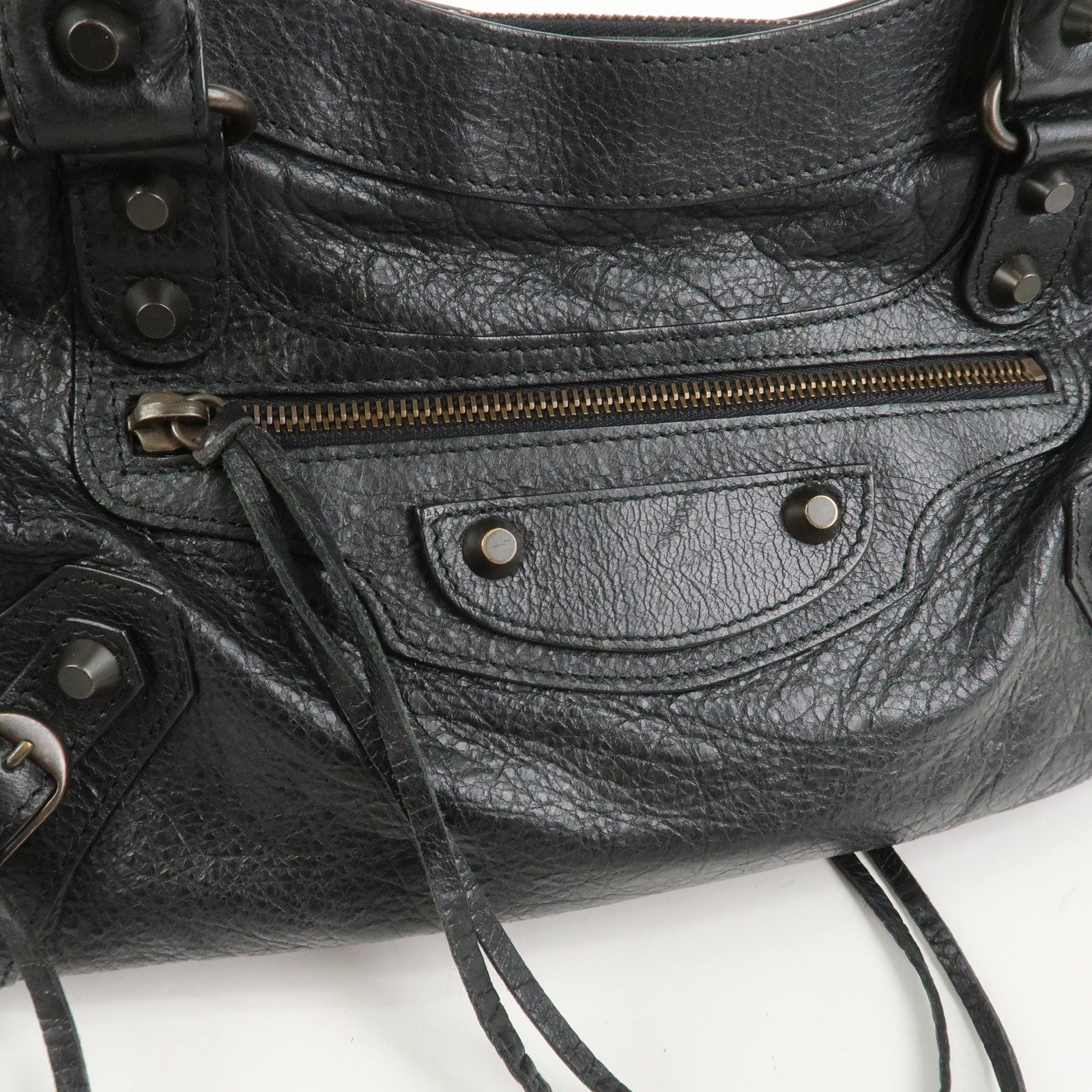 BALENCIAGA The First Leather 2Way Bag Shoulder Bag Black 103208