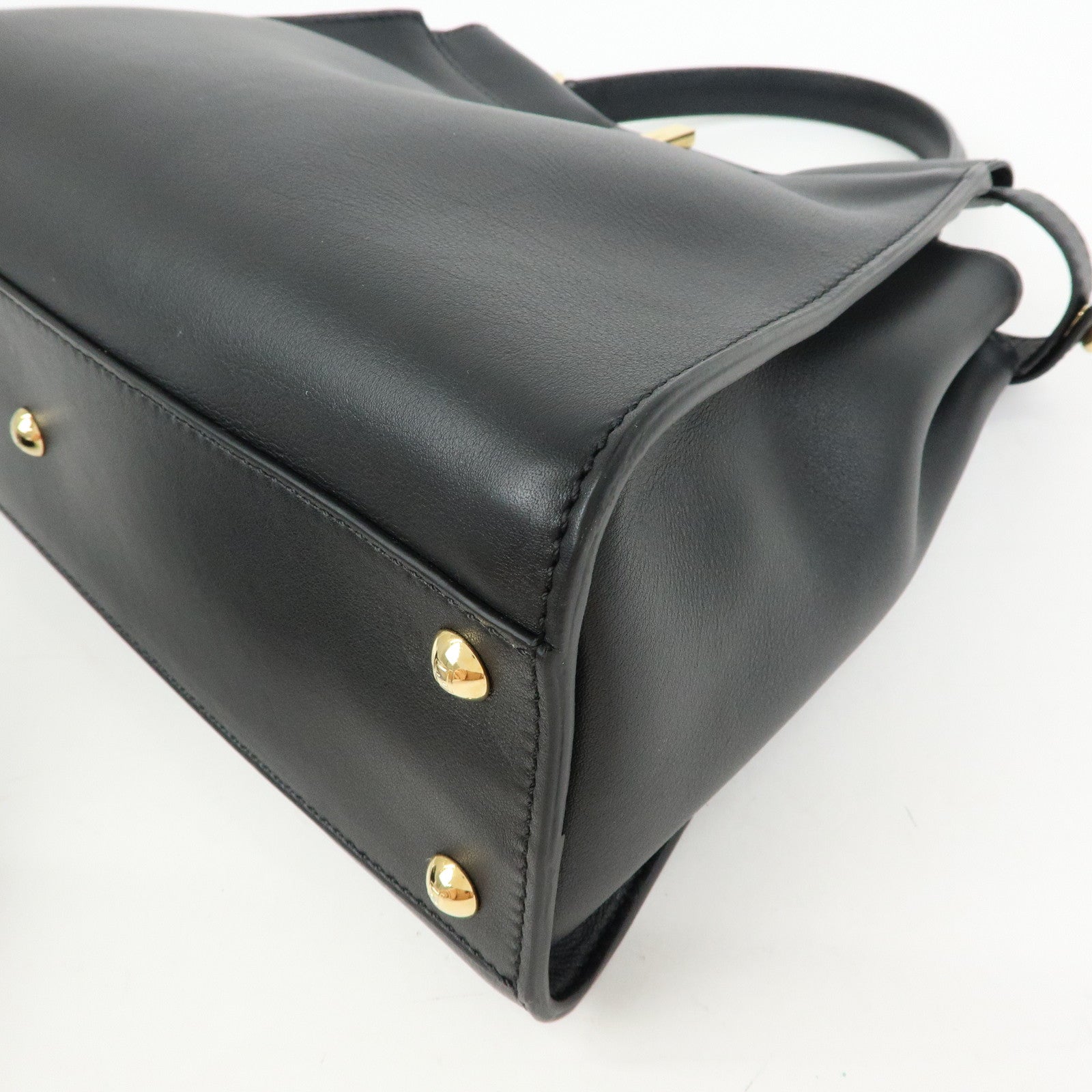 FENDI Peekaoo Calf Leather 2Way Bag Hand Bag Shoulder Bag 8BN290