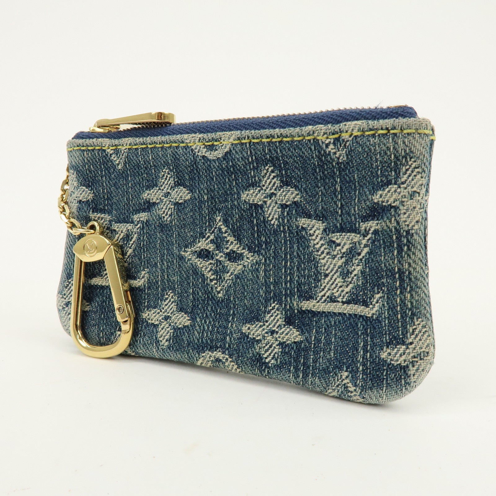 Louis Vuitton Monogram Denim Pochette Cles Coin Case Blue M95343