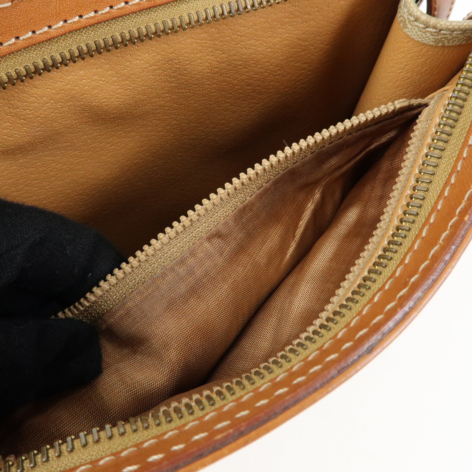 CELINE Macadam PVC Leather Clutch Bag Pouch Beige Brown