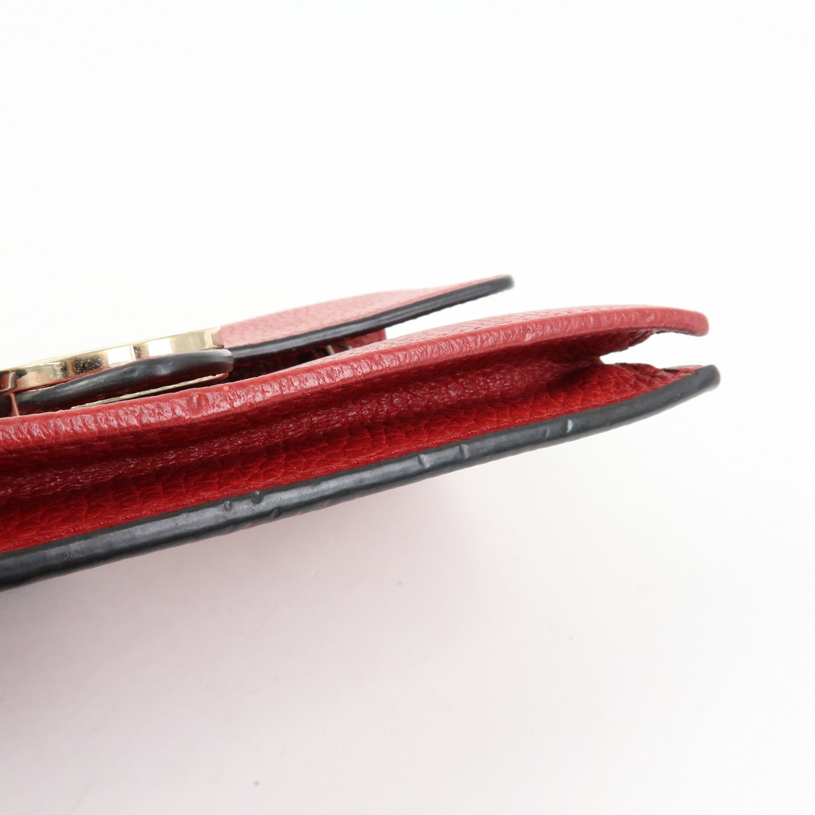 GUCCI Interlocking G Leather Chain Wallet Shoulder Bag Red 510314