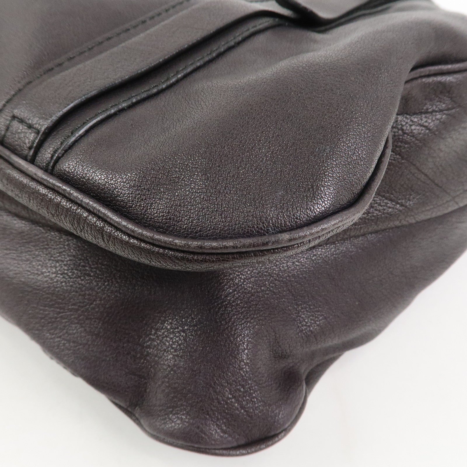 BURBERRY Logo Leather Tote Bag Shoulder Bag Black