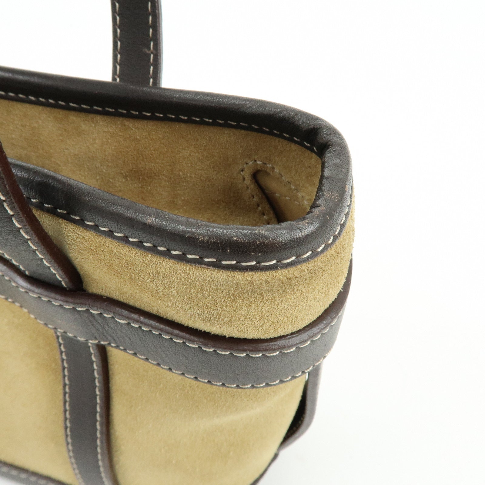 LOEWE Anagram Suede Calf Leather Hand Bag Tote Bag Brown
