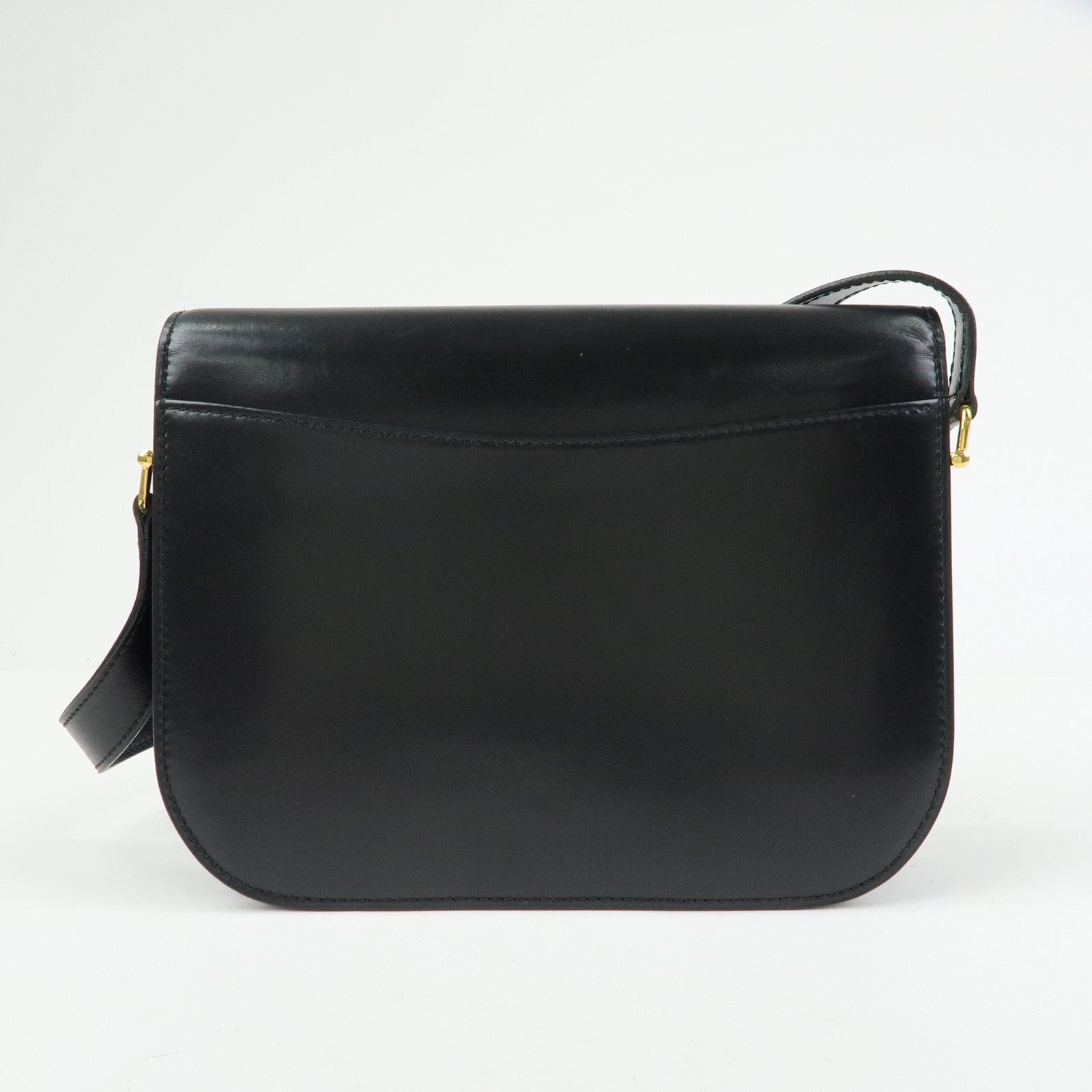 CELINE Leather Shoulder Bag Crossbody Bag Black