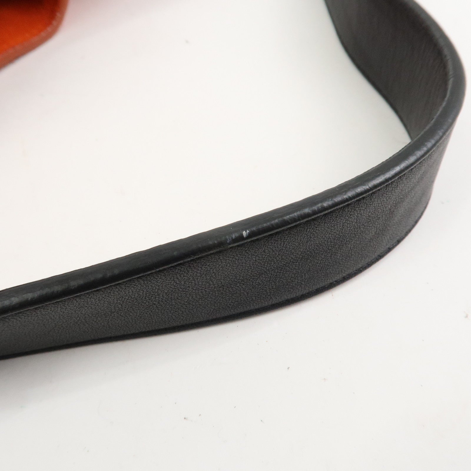 CELINE Suede Calf Leather Shoulder Bag Hand Bag Orange Black