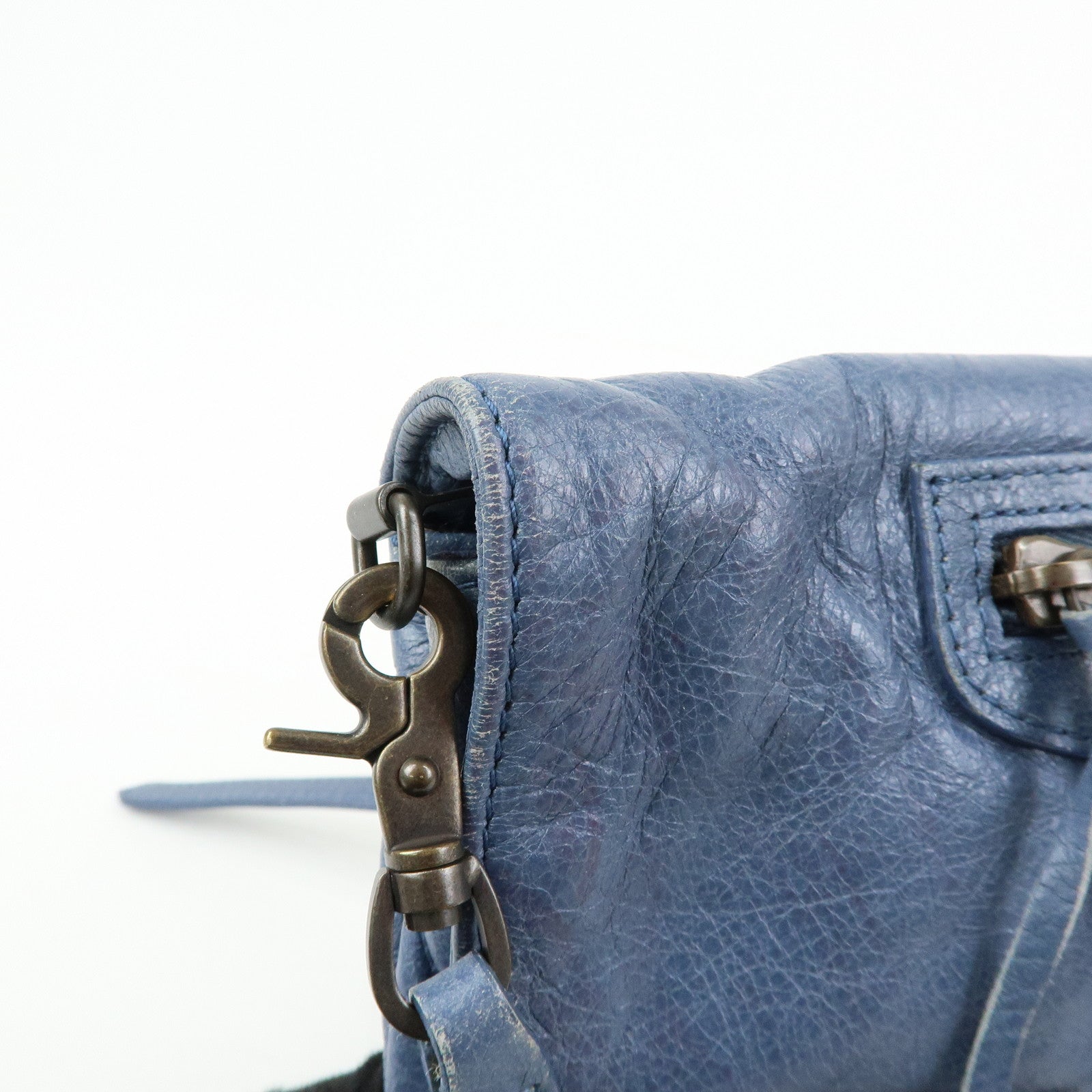 BALENCIAGA Classic Envelope Leather 2Way Shoulder Bag Blue 319376