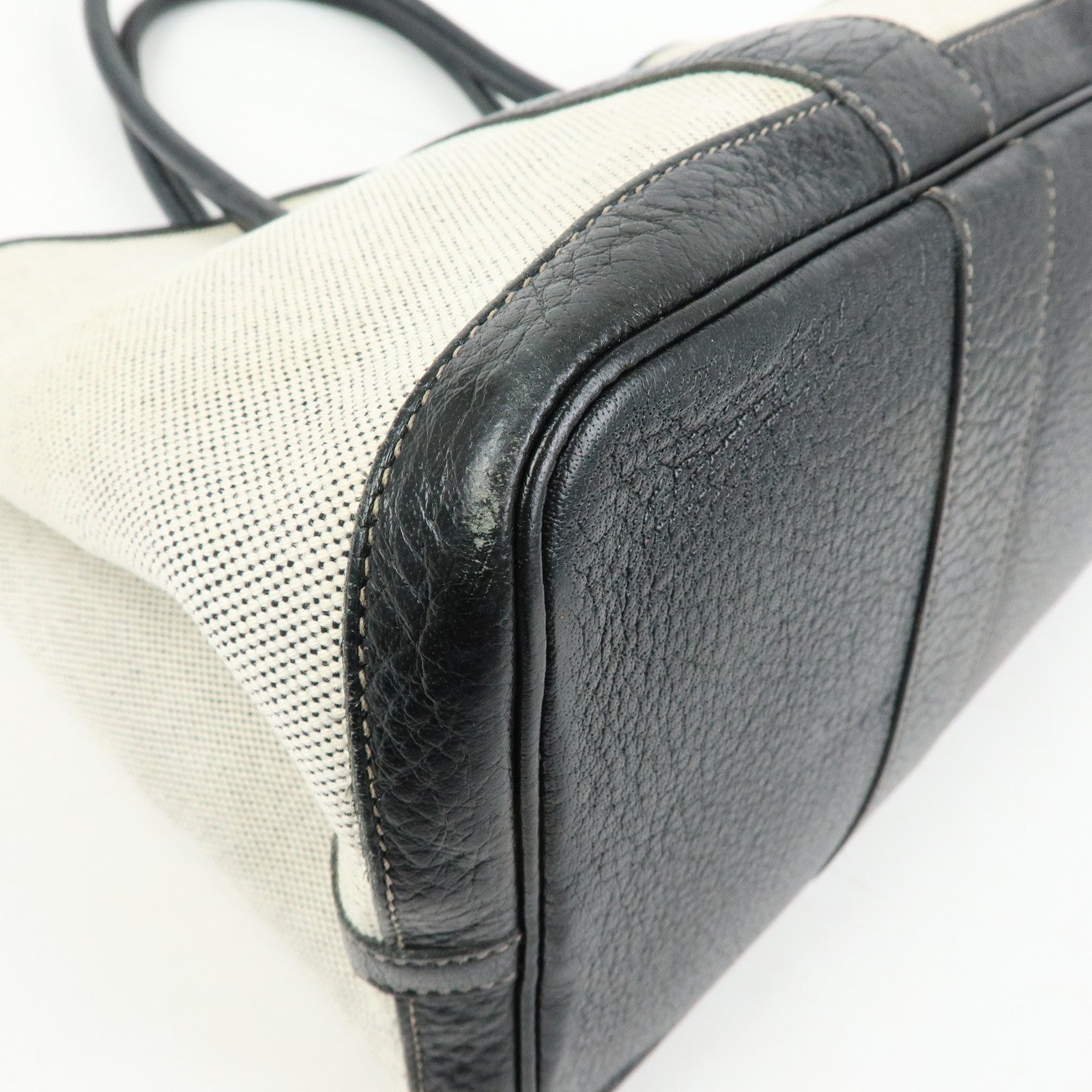 HERMES Toile Ash Negonda Garden Party PM □J Stamped Tote Bag Beige