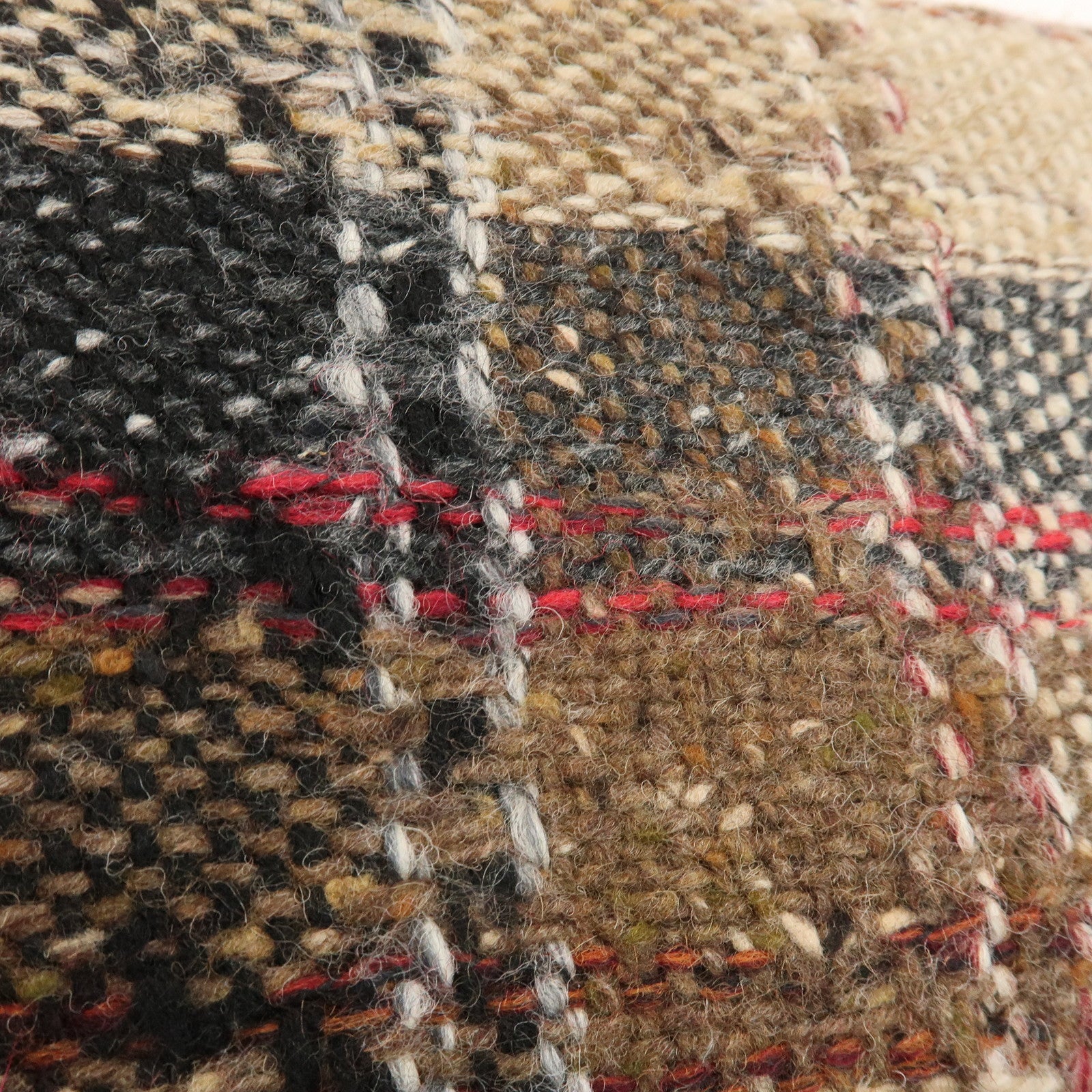 BURBERRY Tweed Patent Leather Suede Shoulder Bag Plaid Beige Black