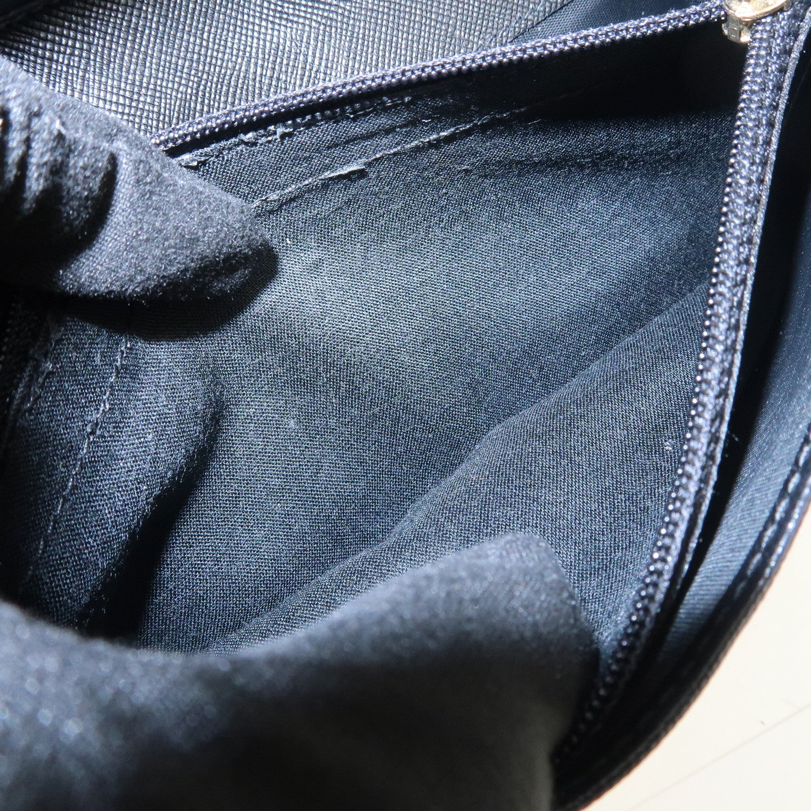 Ferragamo Gancini Vara Leather Wallet Set Of 2 Black Purple Used