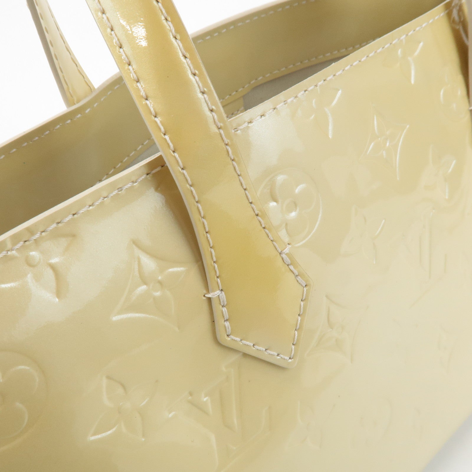 Louis Vuitton Monogram Vernis Wilshire PM Hand Bag Blanc Corail M91452 Used