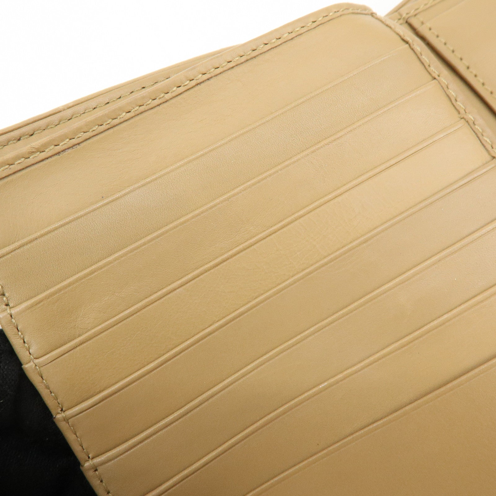 PRADA Logo Nylon Leather Compact Trifold Wallet Beige 1M0170