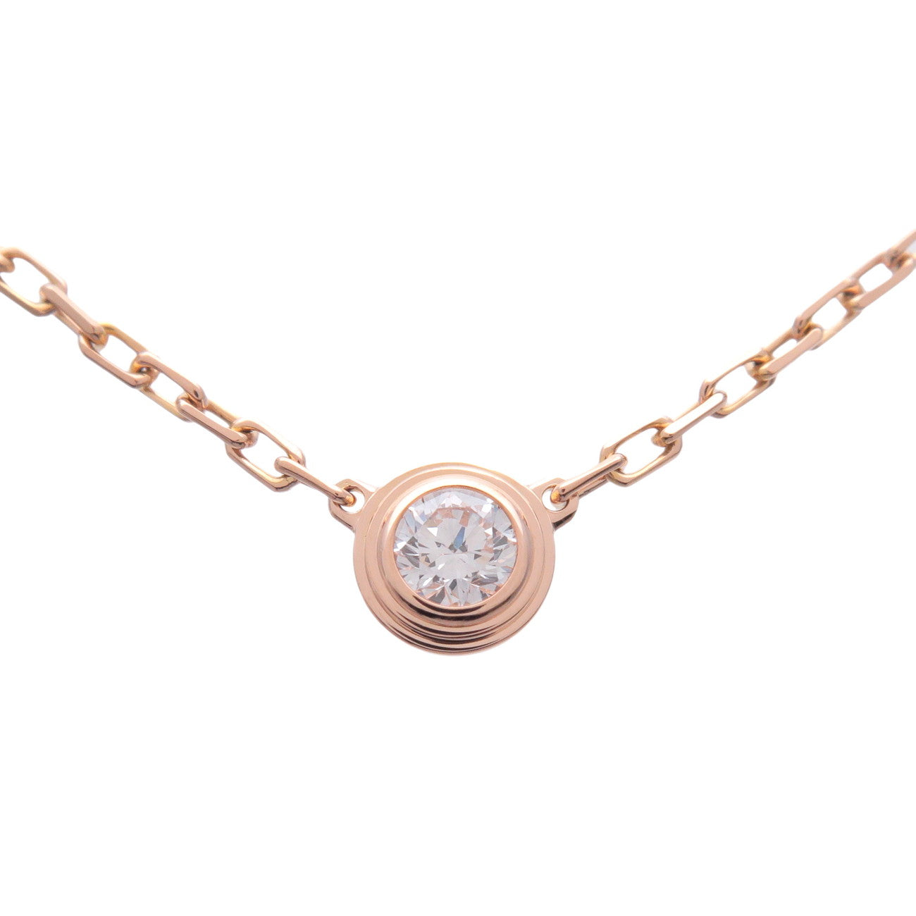 Cartier D'amour 1P Diamond Necklace SM K18 750PG Rose Gold